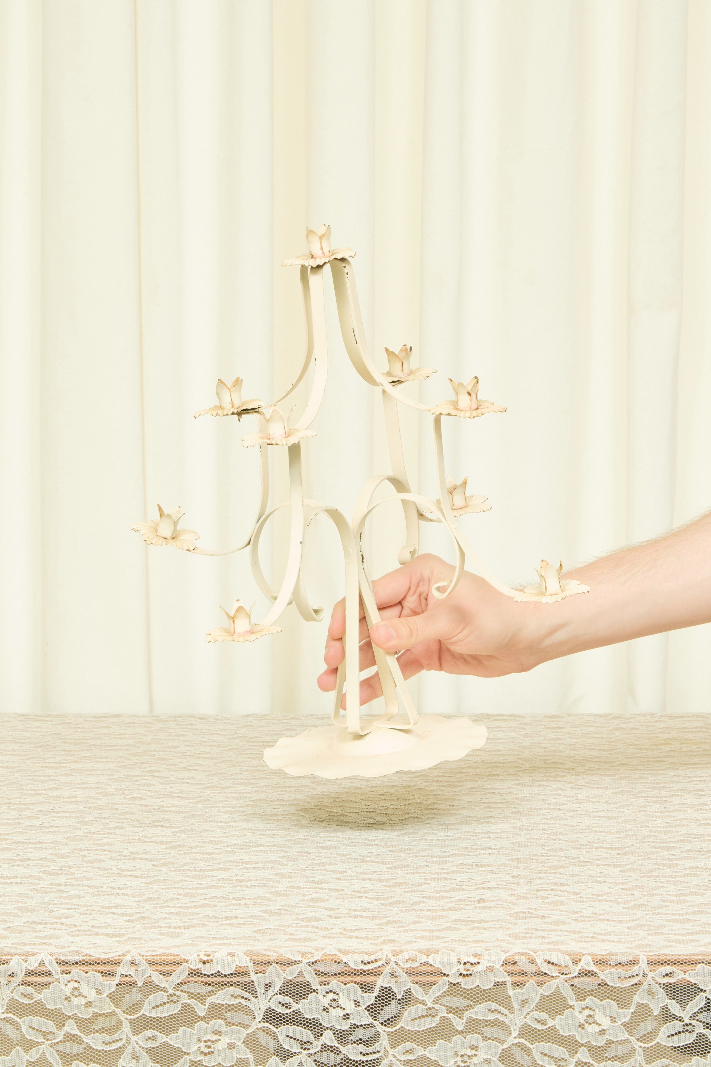 Vintage Metal Floral Candelabra