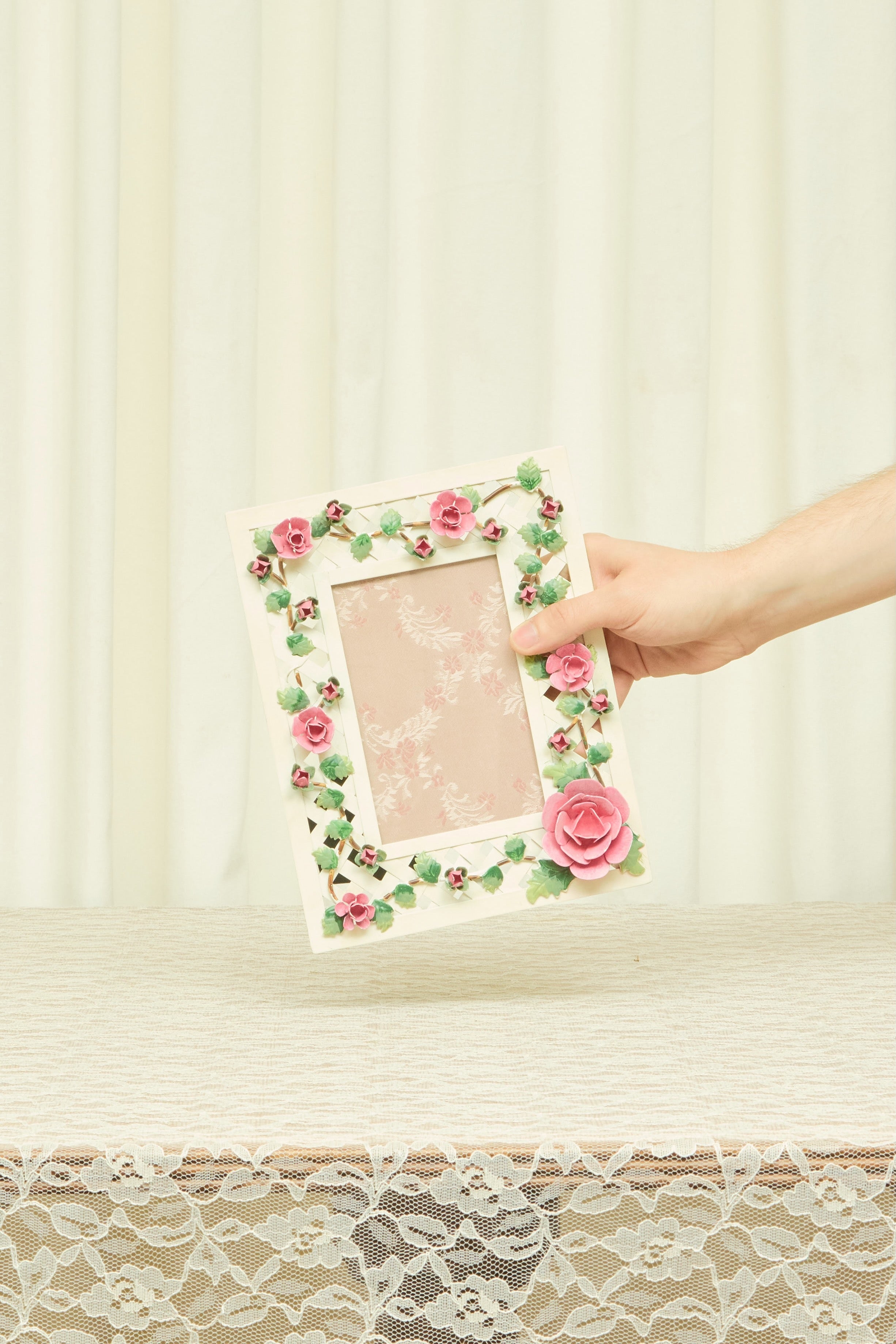 Vintage Metal Flower Picture Frame