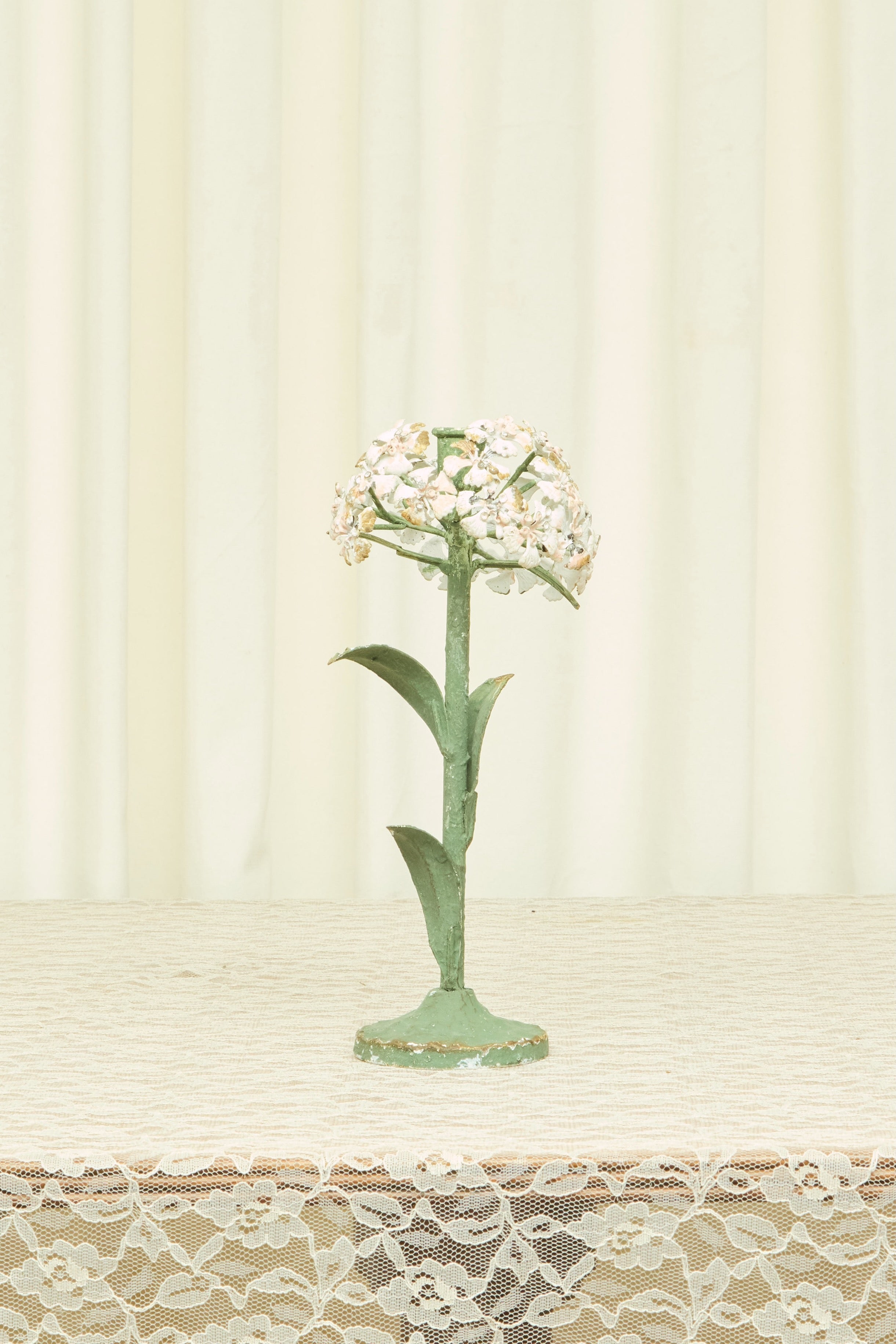 Vintage Metal Hydrangea Candle Holder