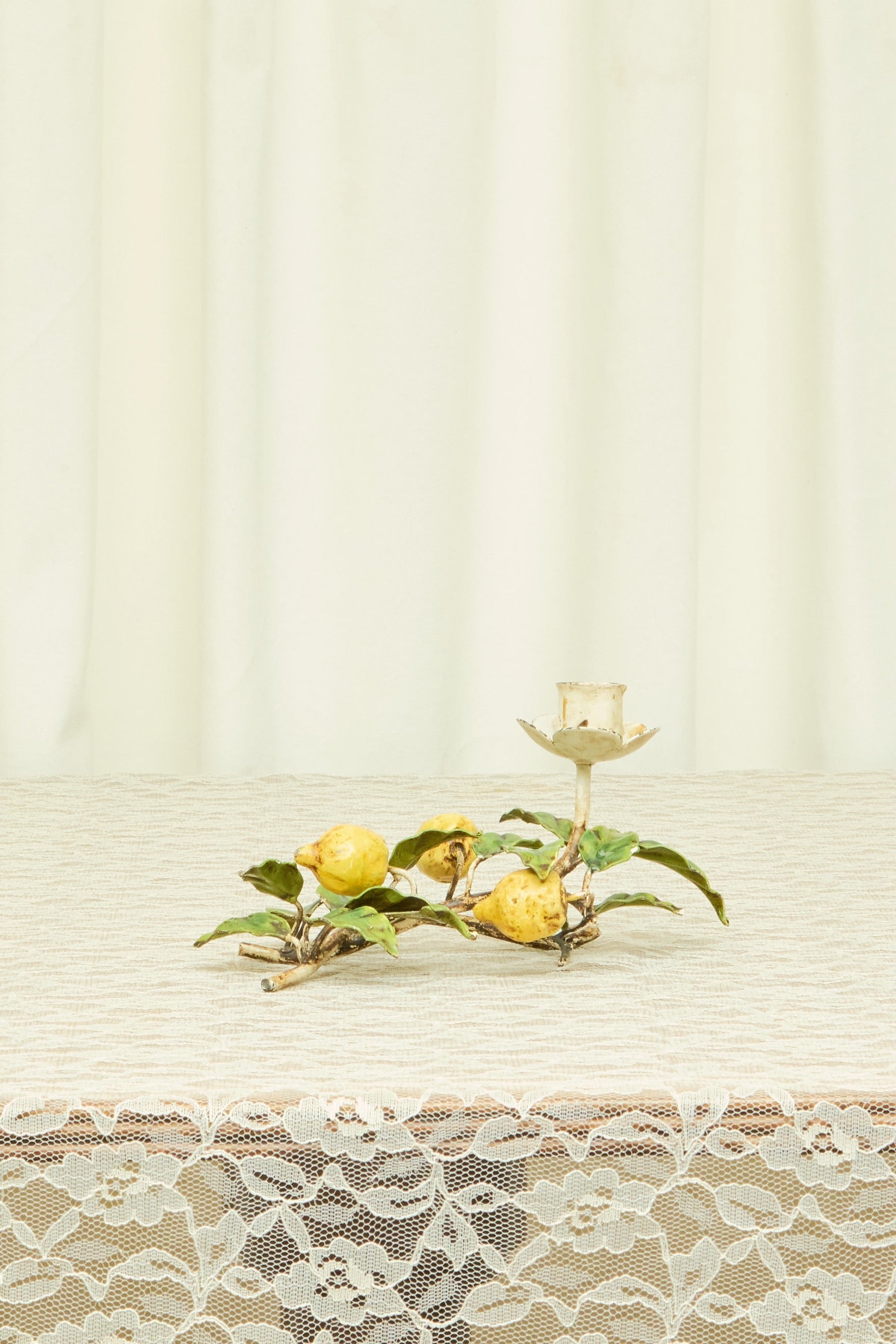 Vintage Metal Lemon Candle Holder
