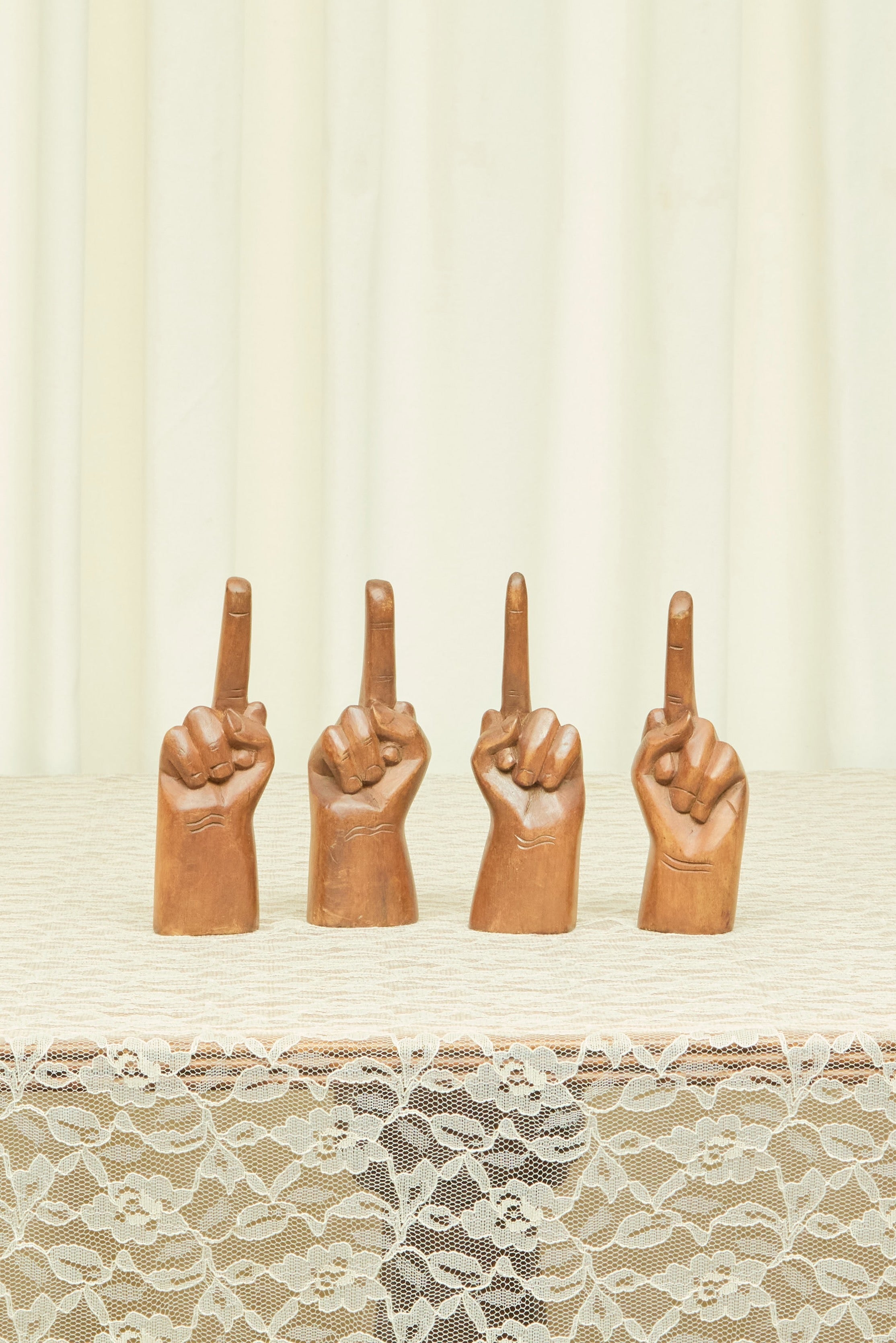 Vintage Middle Finger Sculptures Set/4