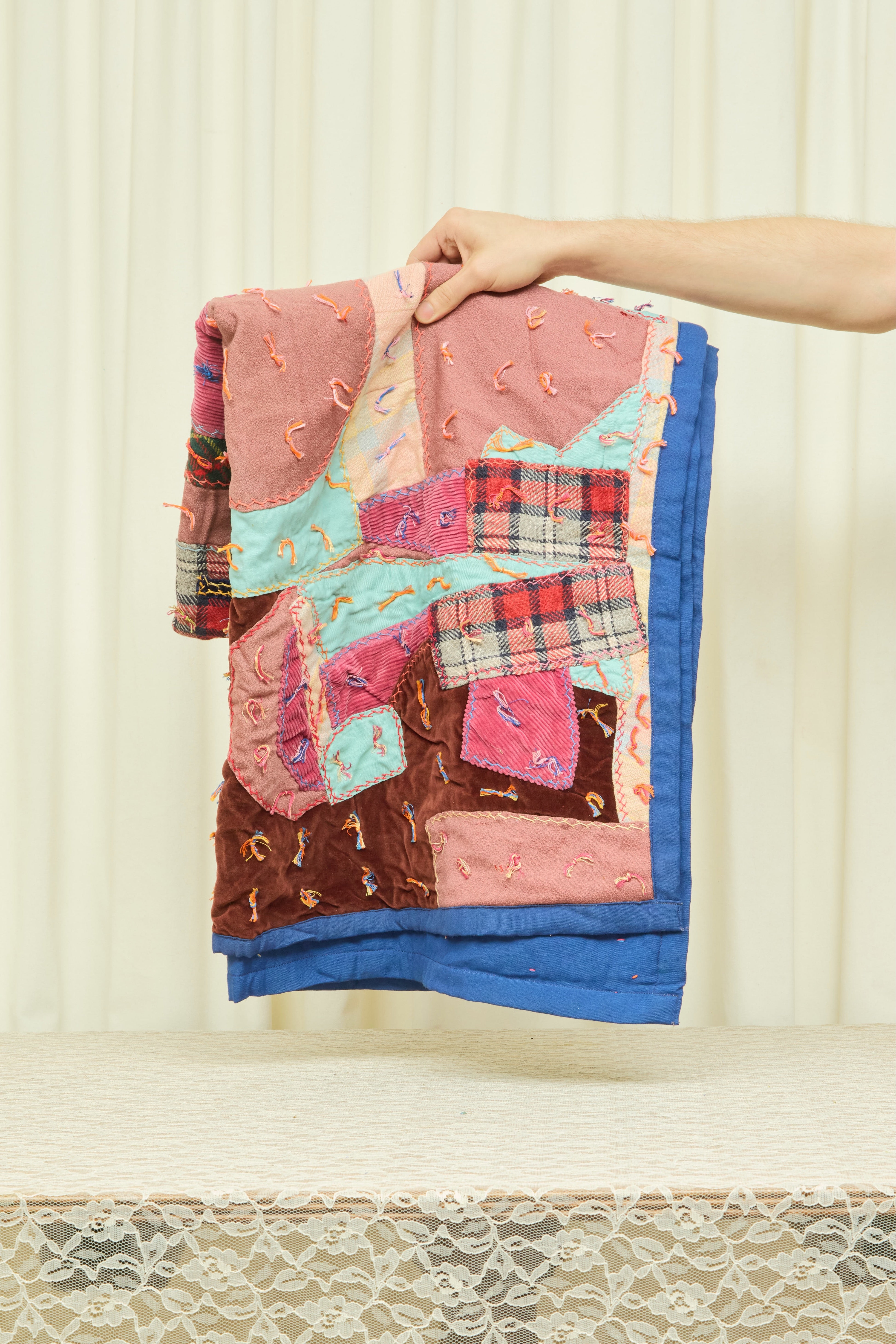 Vintage Mini Crazy Quilt/Throw