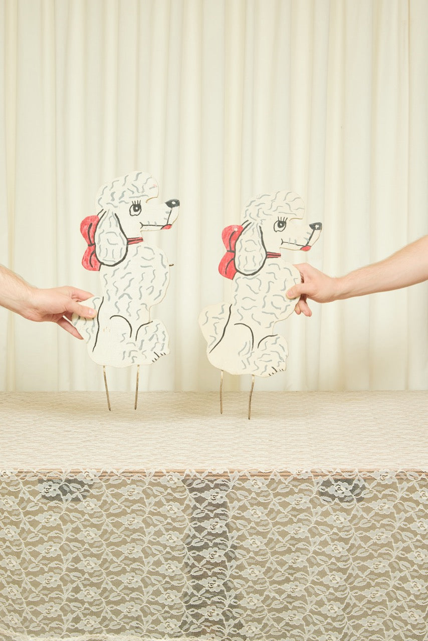 Vintage Painted Dog Lawn Ornaments Set/2
