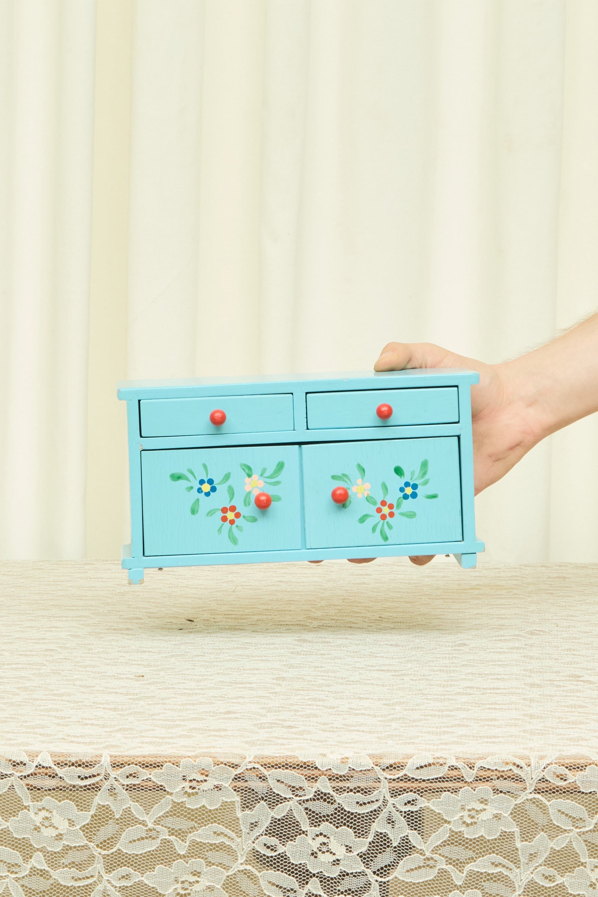 Vintage Painted Dresser Jewelry Box