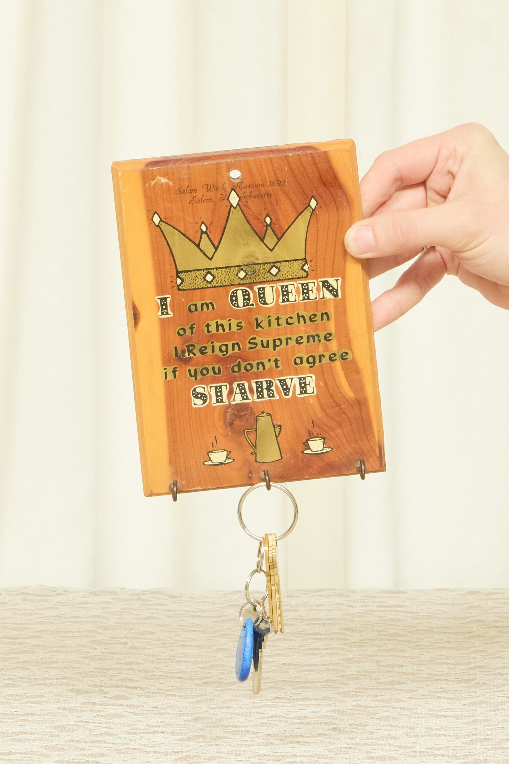 Vintage "Queen of this Kitchen" Key Holder