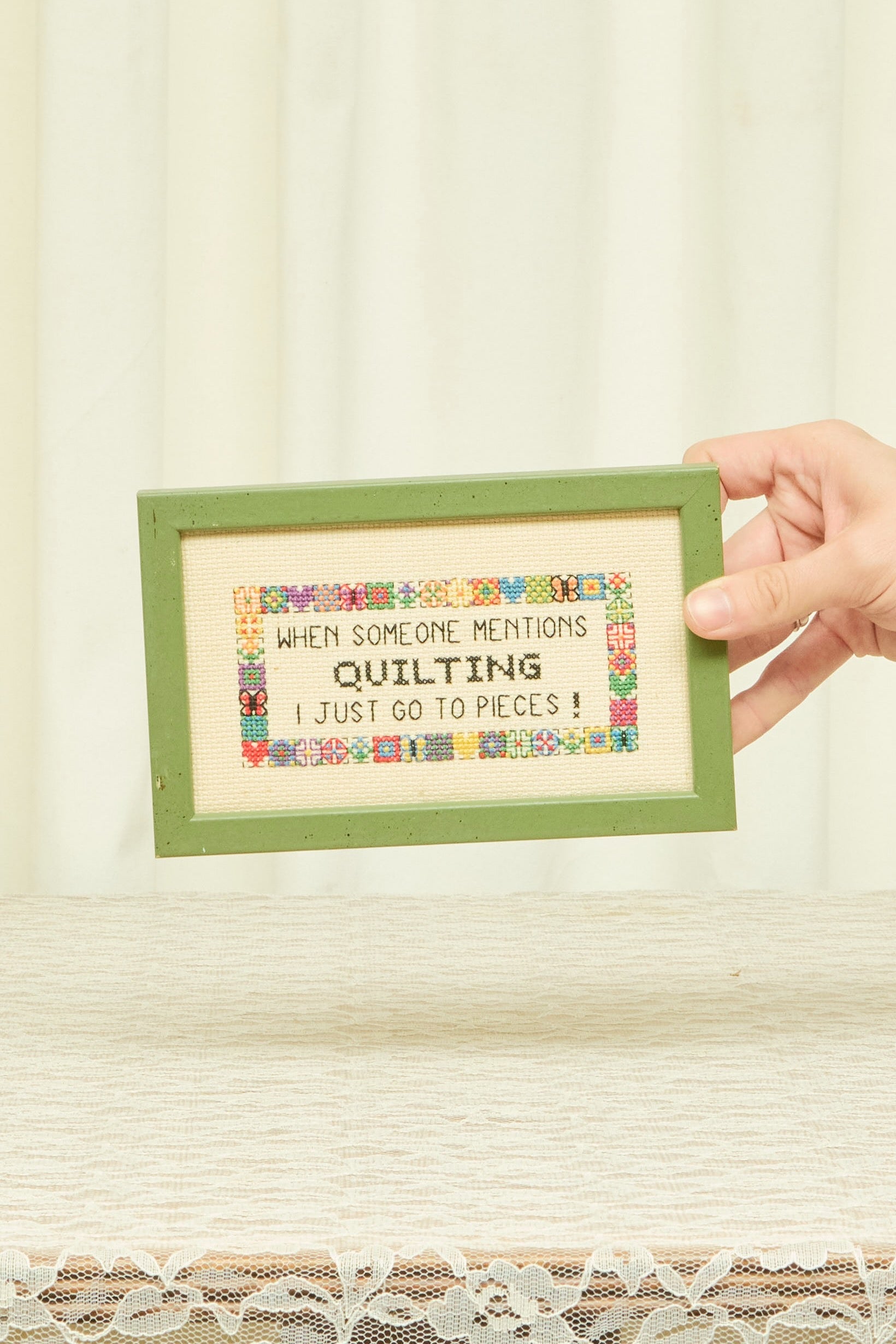 Vintage Quilting Lingo Cross Stitch