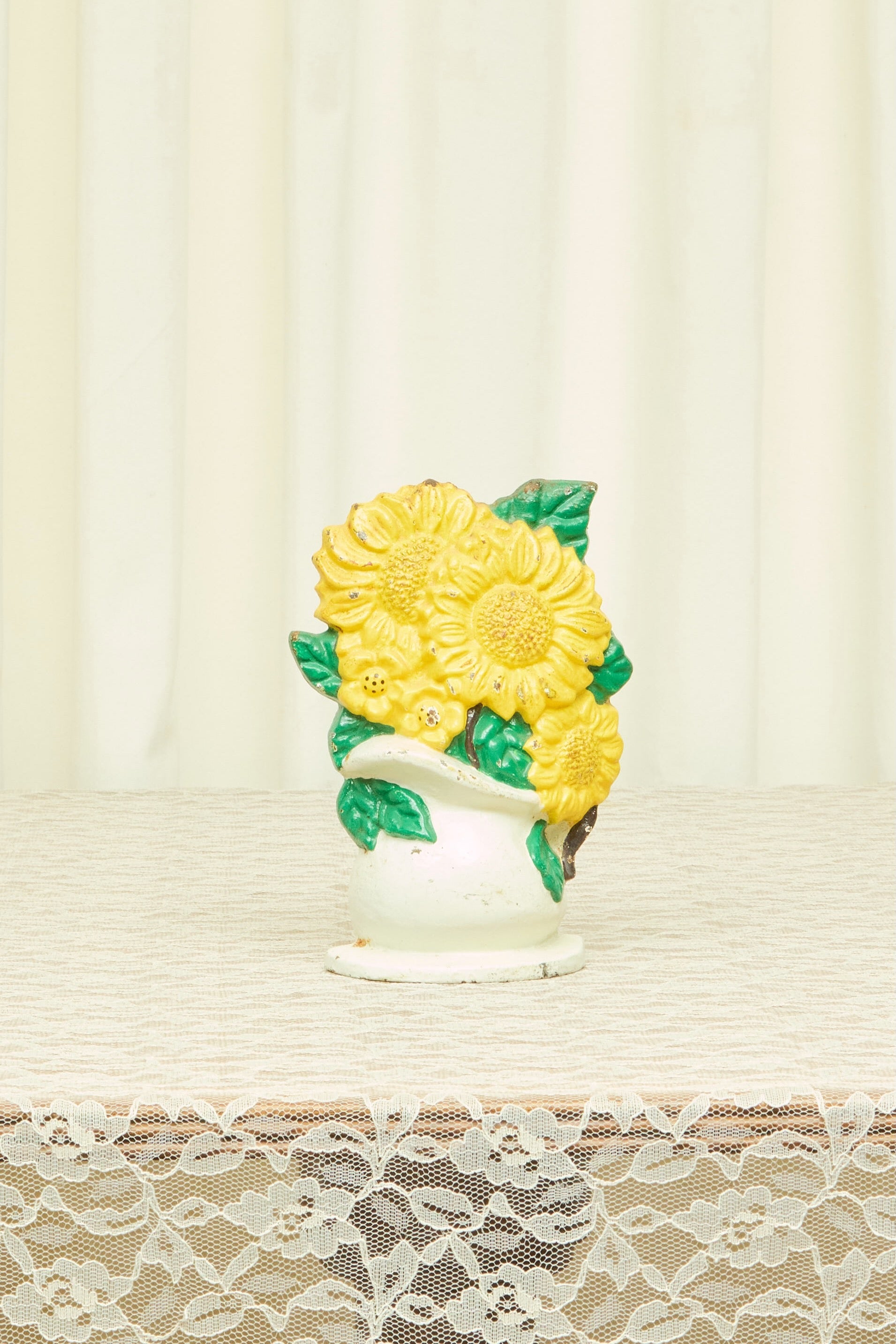 Vintage Sunflower Cast Iron Door Stop