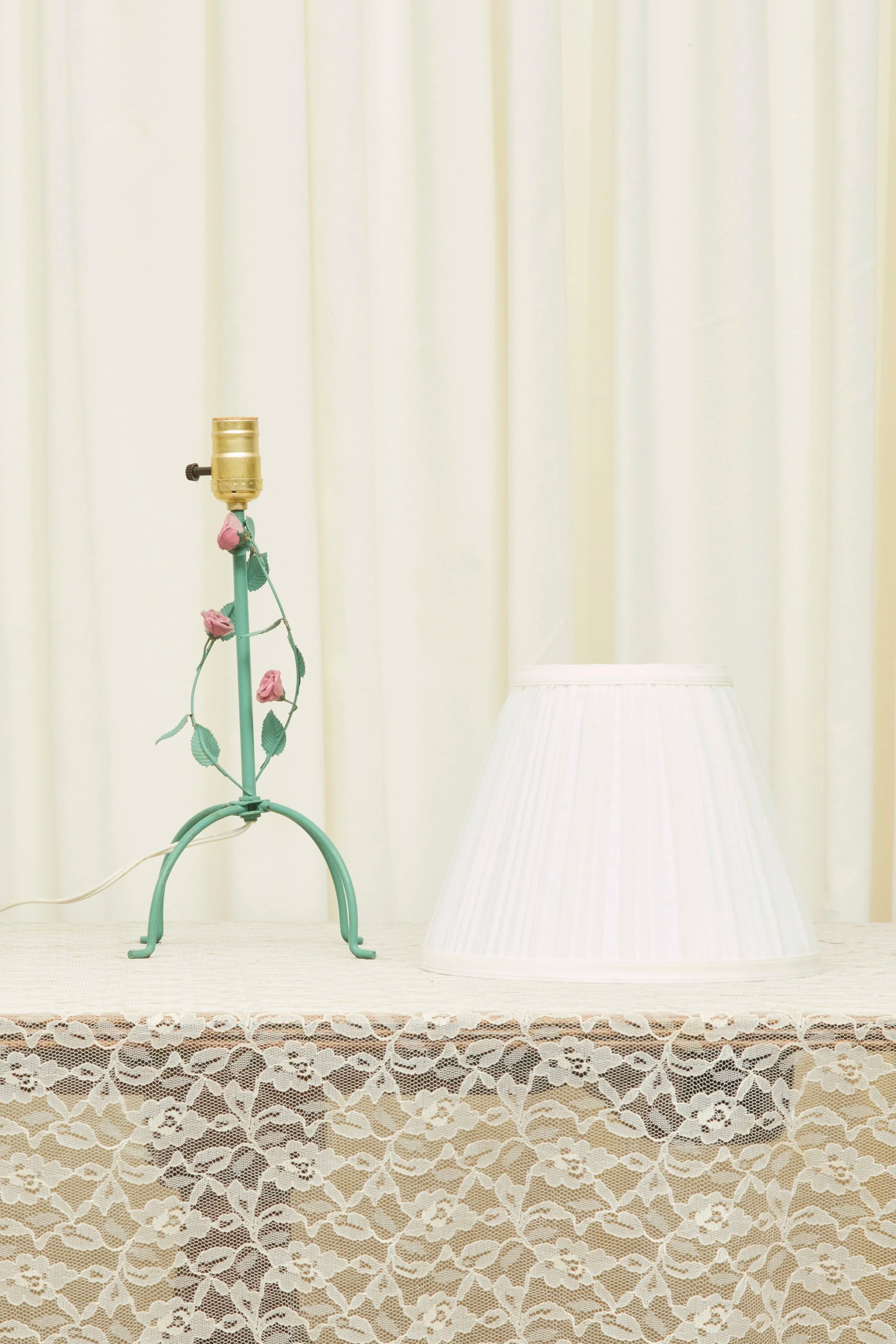 Vintage Metal Floral Lamp