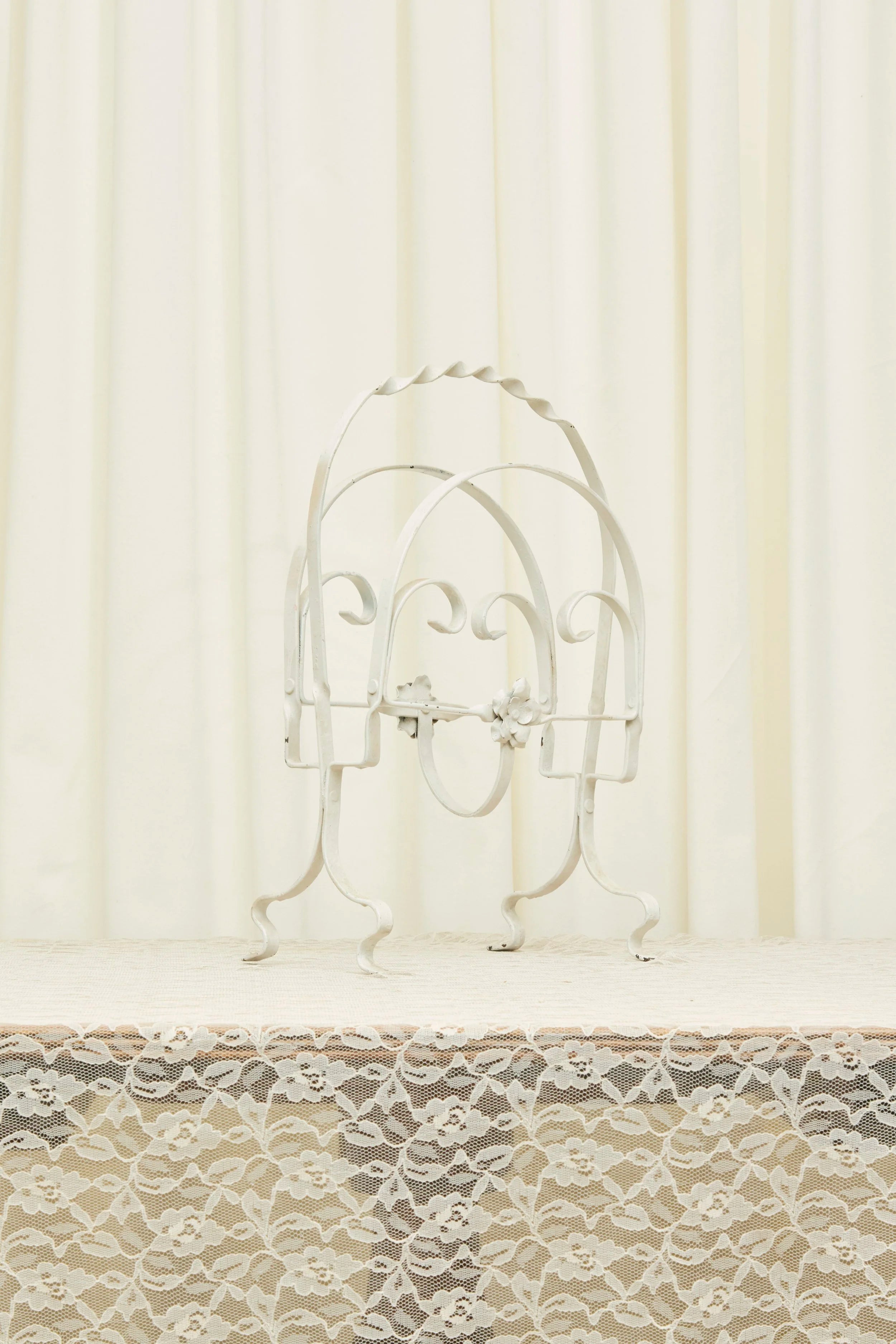 Vintage Wrought Iron Magazine Rack