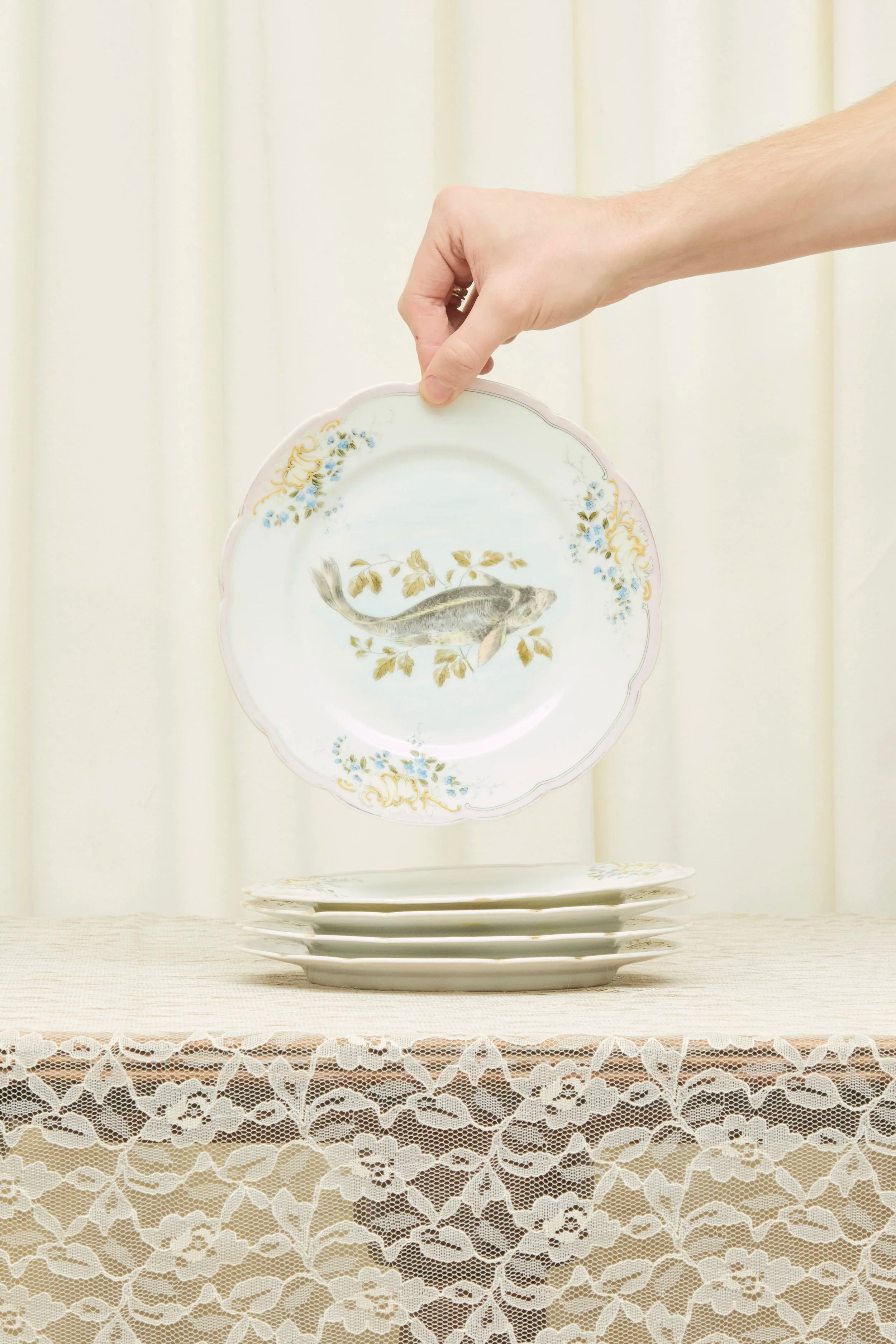 Antique Fish Plates Set/6