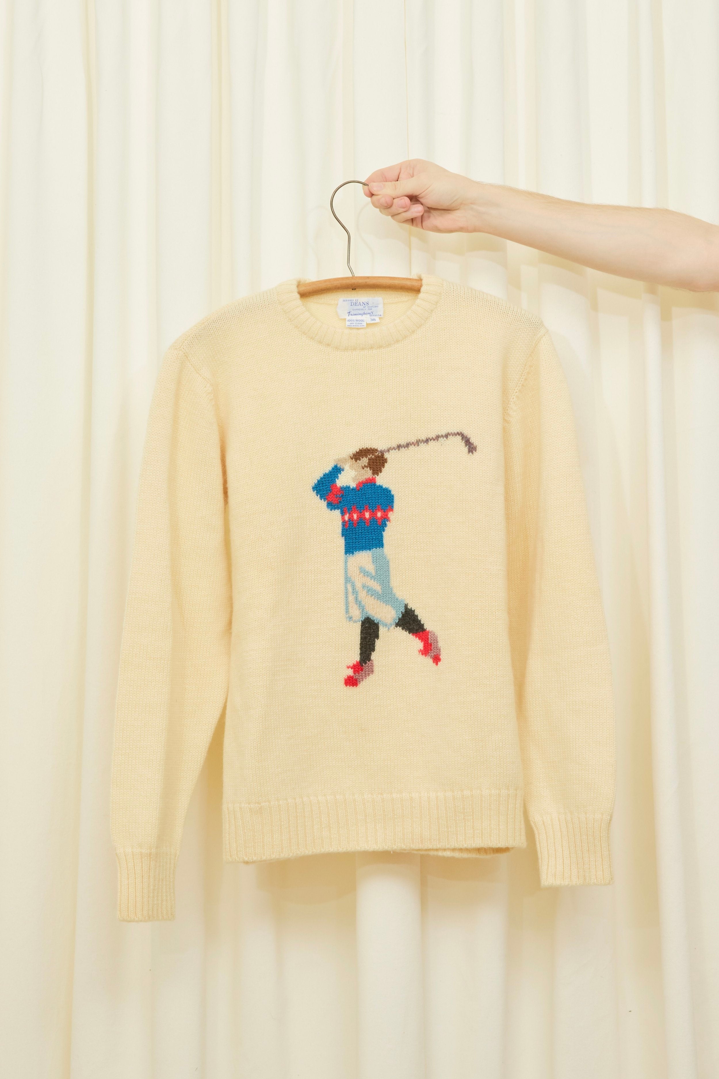 Vintage Golf Intarsia Sweater S