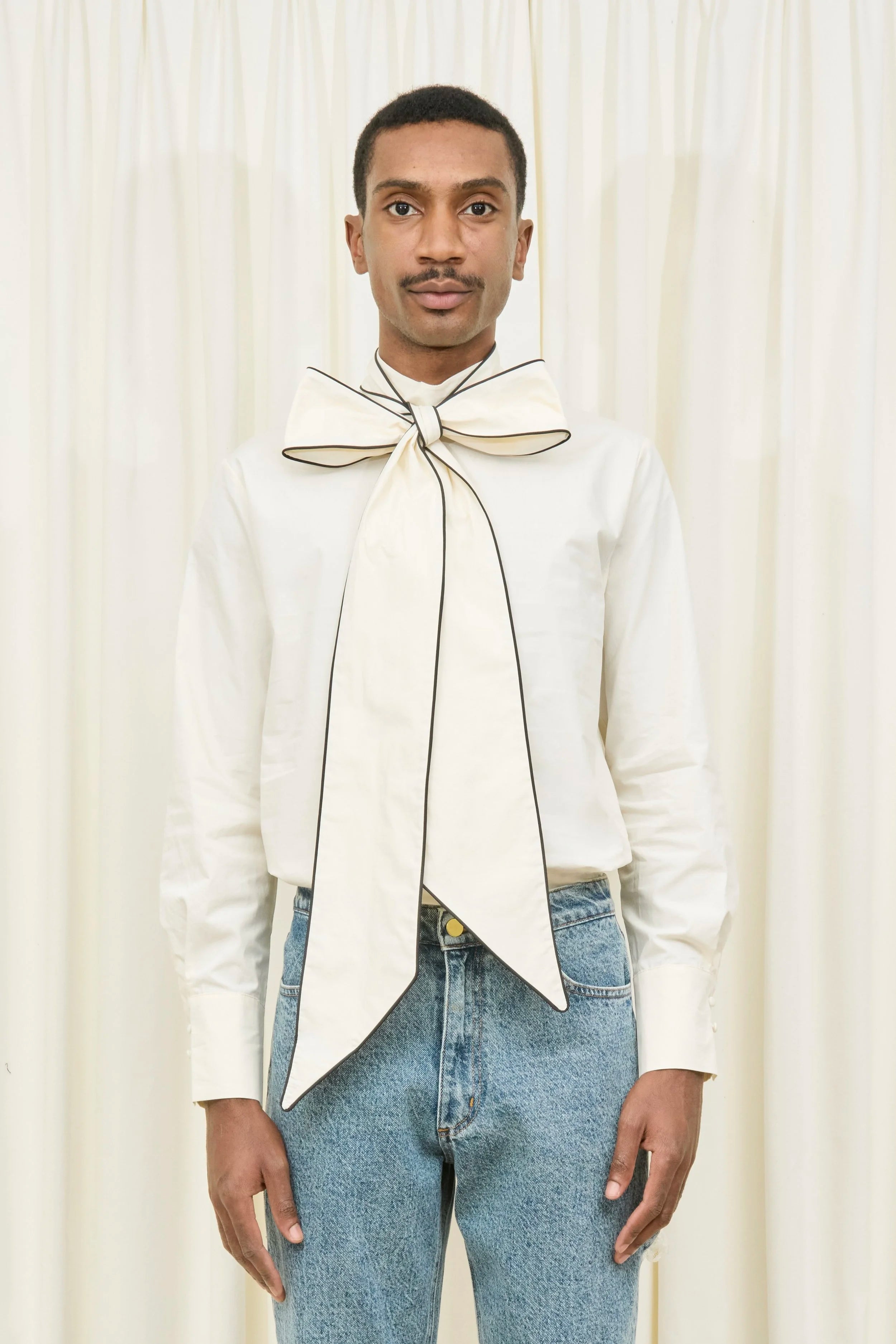 Laurence Piped Pussybow Shirt