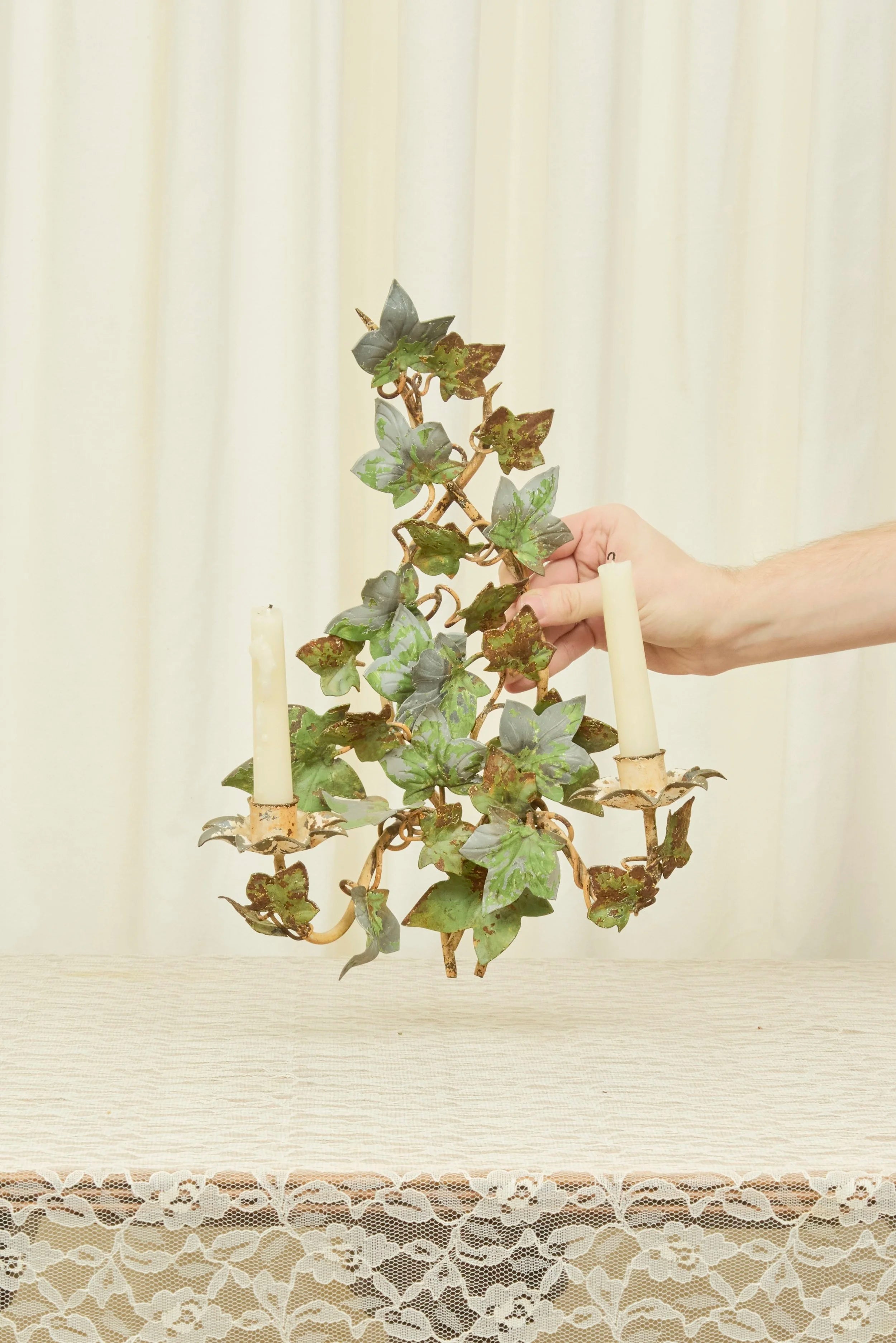 Vintage Metal Ivy Wall Sconce