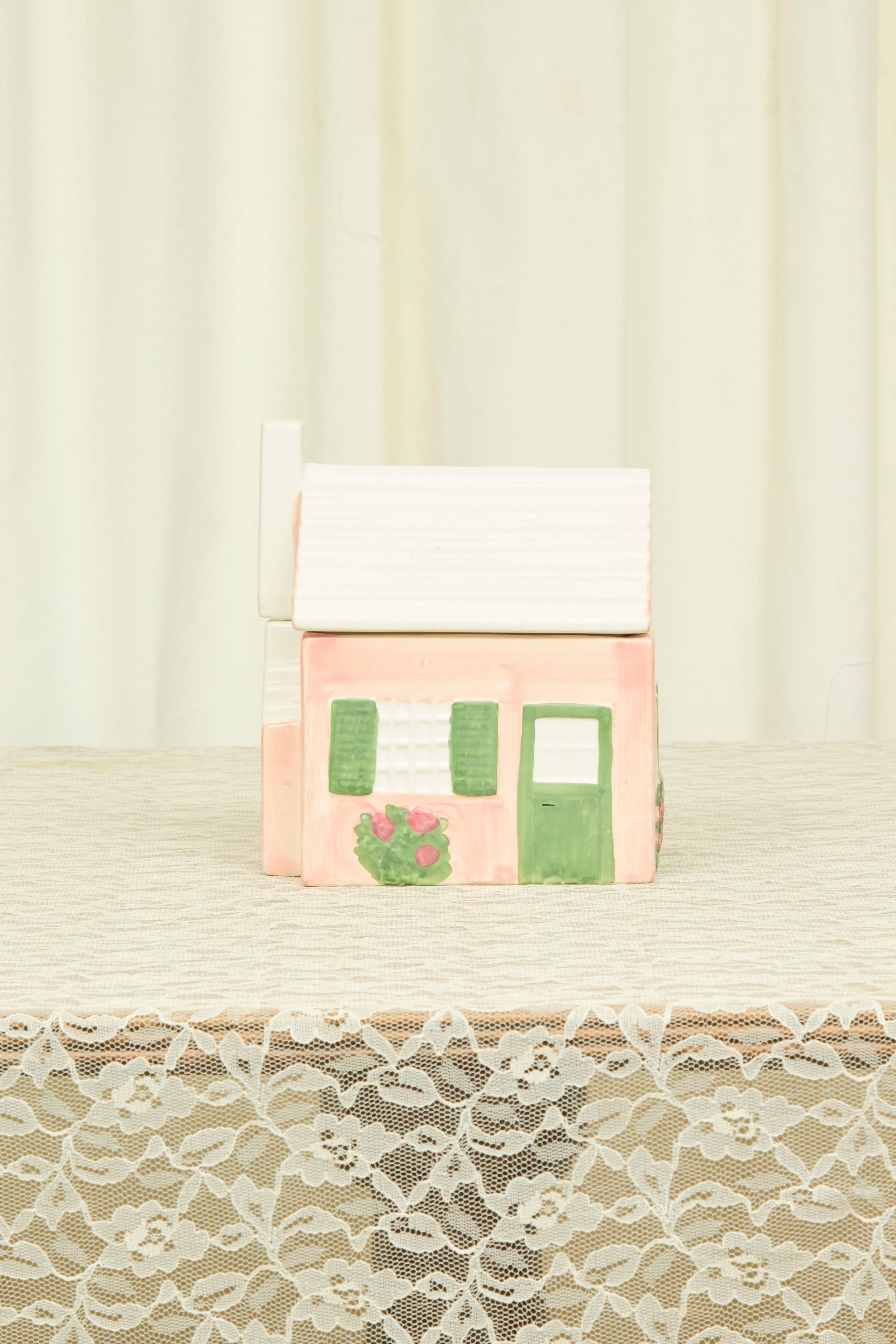 Vintage Ceramic House Trinket Box