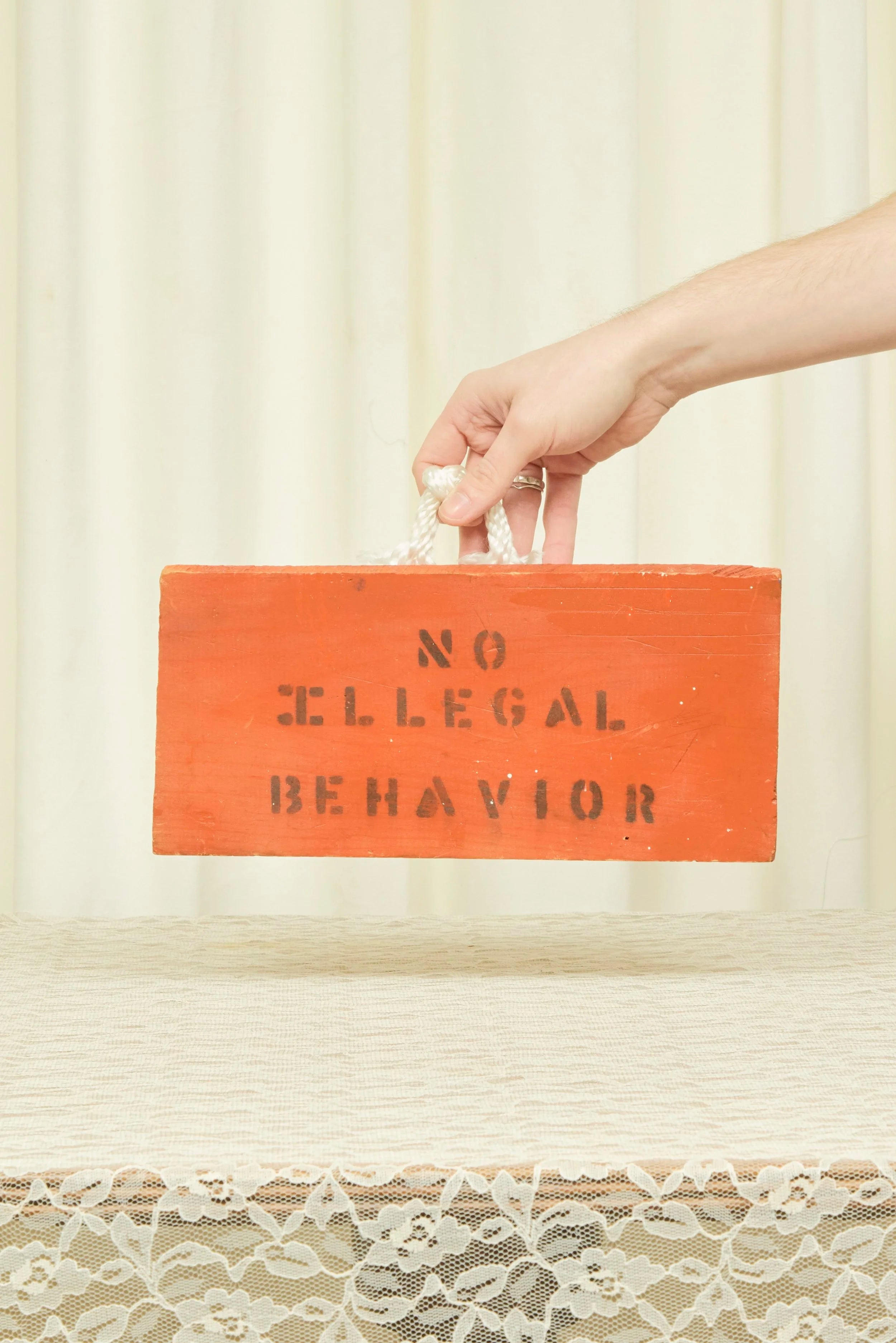 Vintage "No Illegal Behavior" Sign