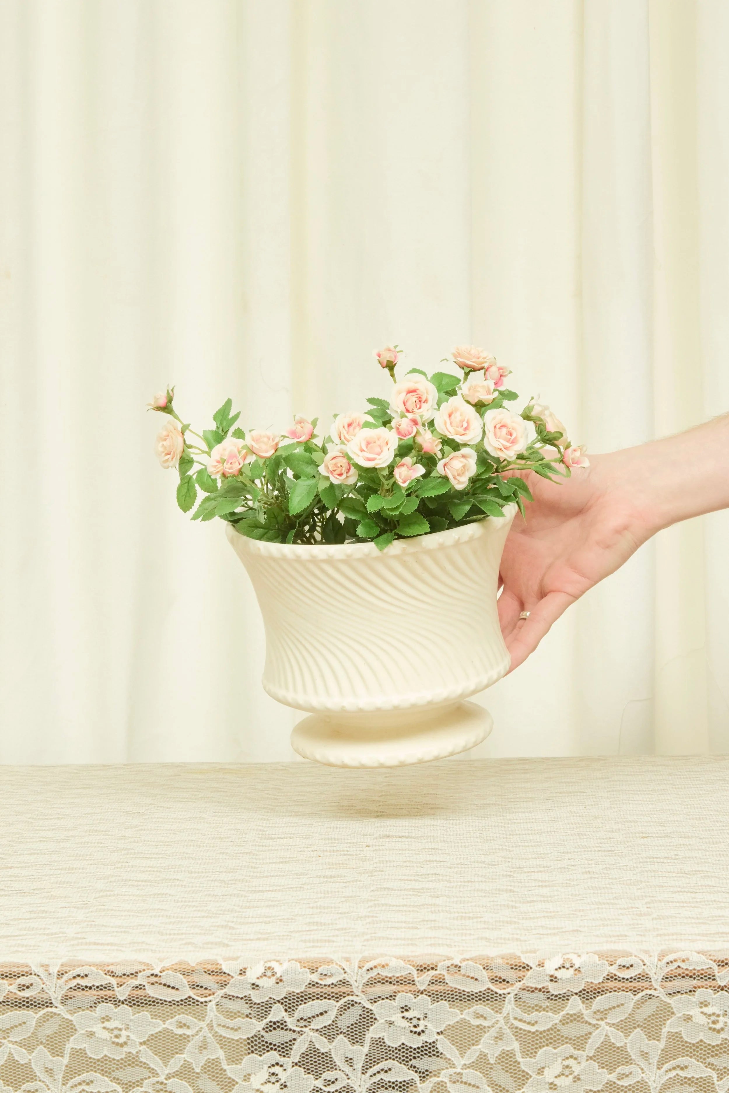 Vintage Swirly Ceramic Vase