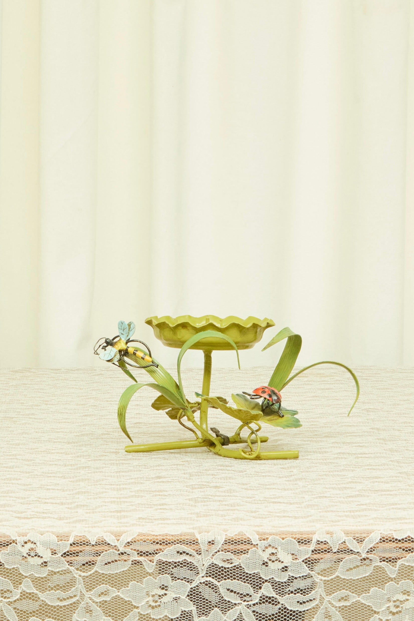 Vintage Metal Dragonfly/Ladybug Candle Holder