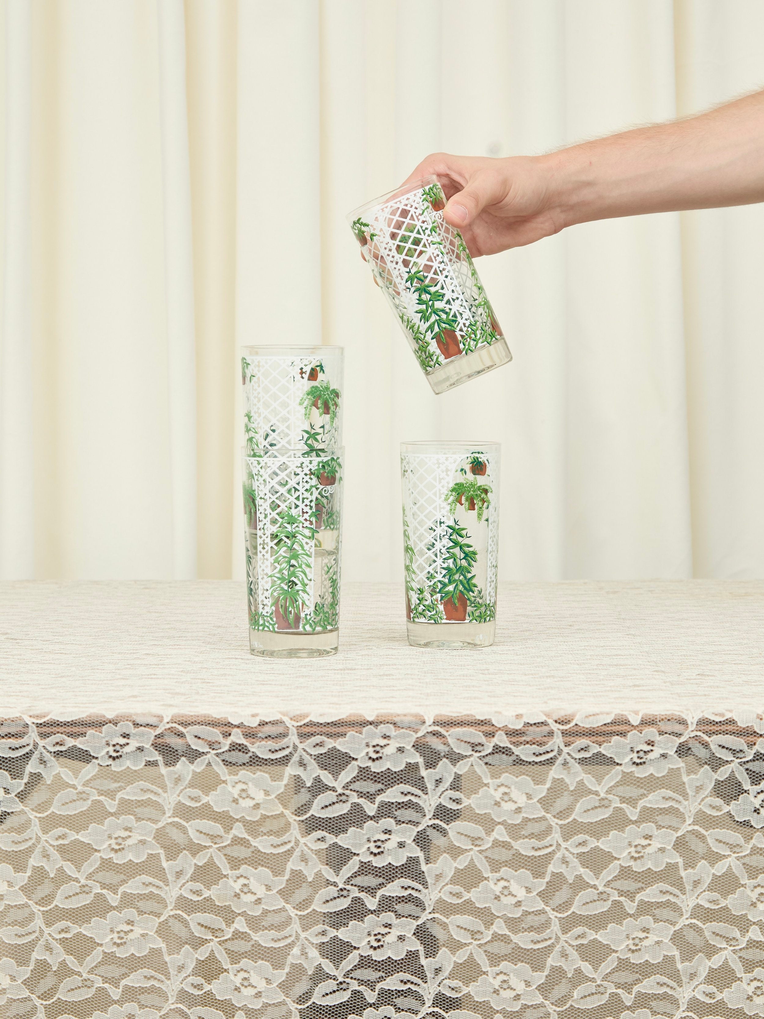 Vintage Garden Trellis Drinking Glasses