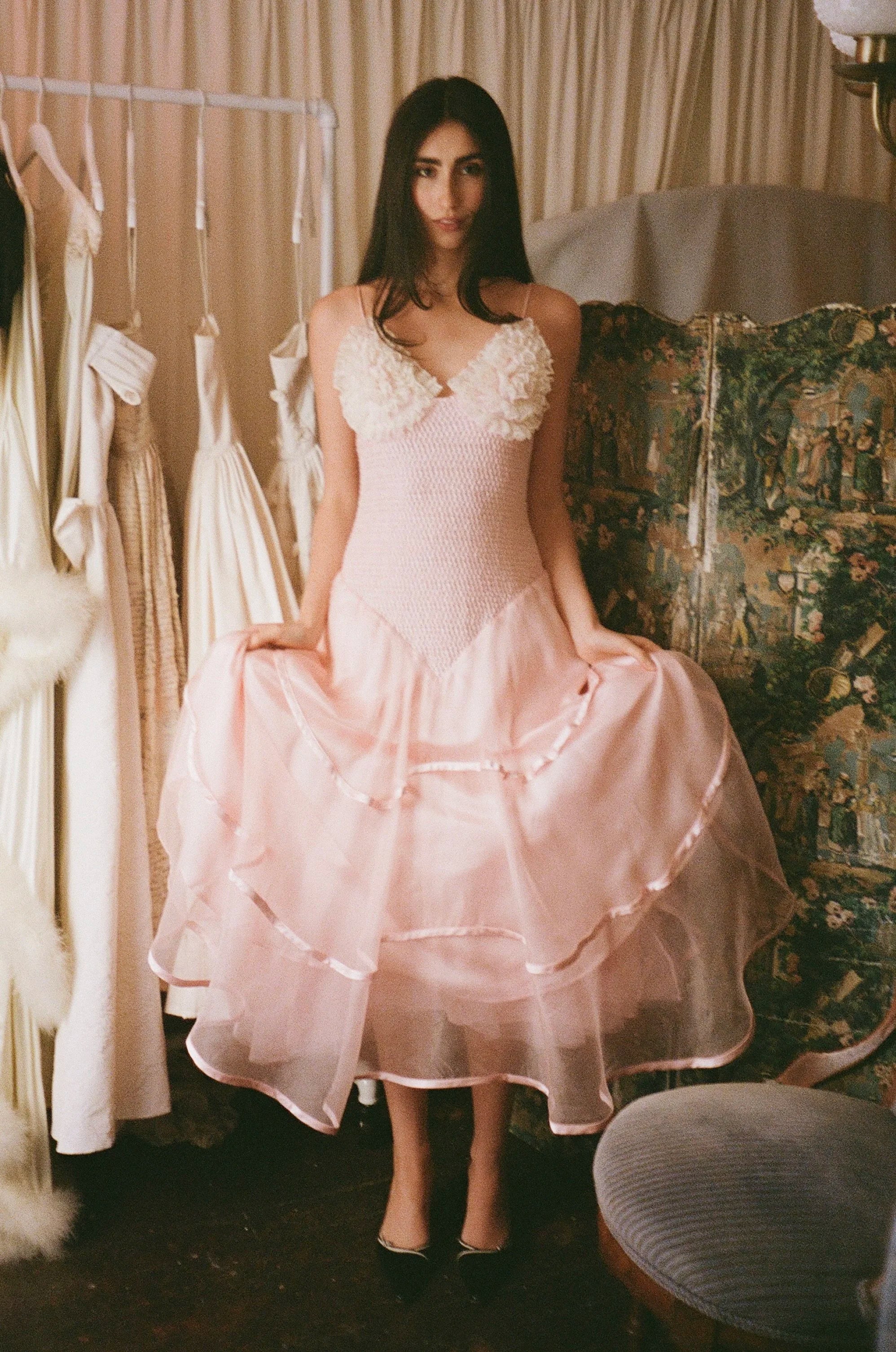 Henrietta Lace Smocked Midi Dress