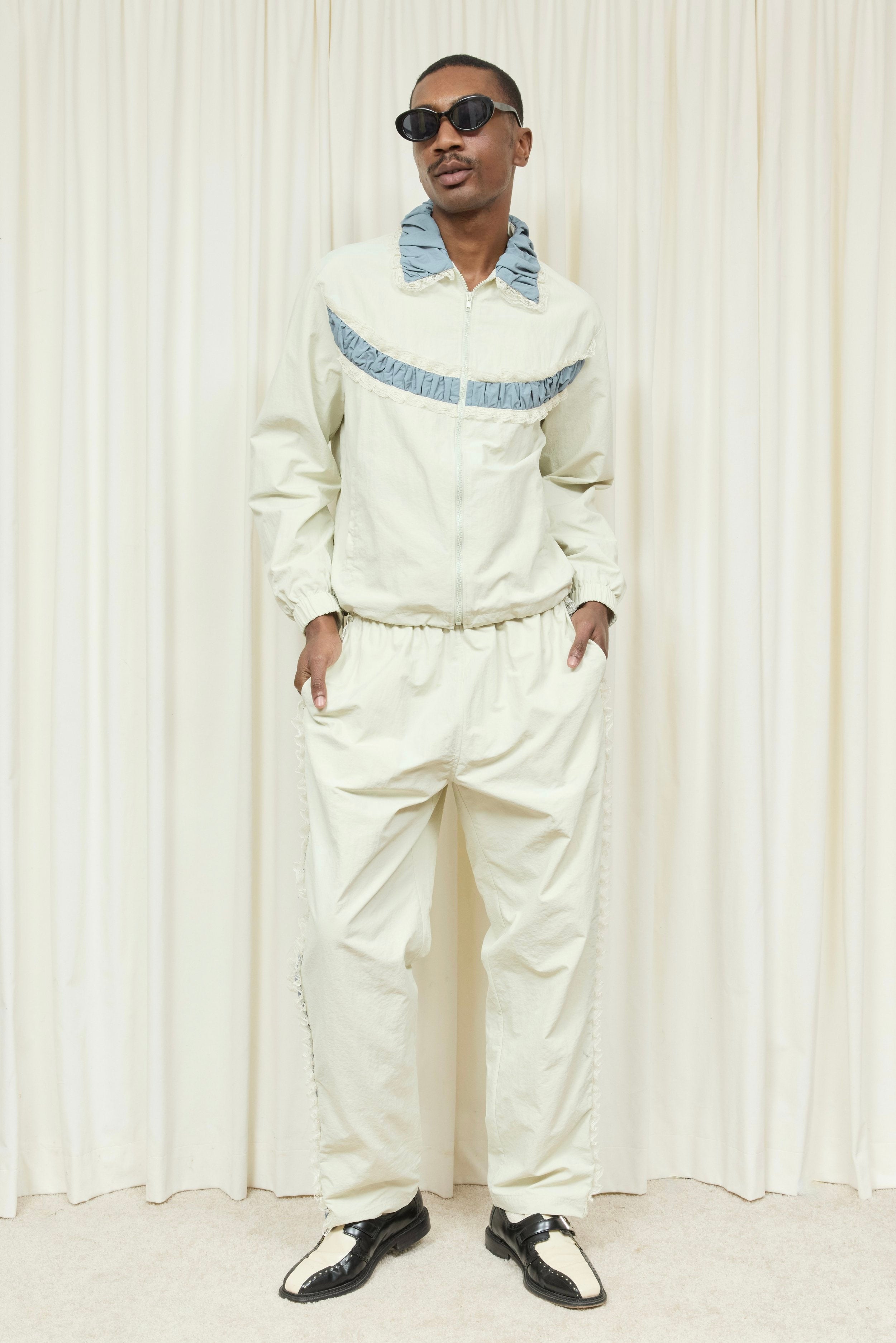 Kennedy Ruched Stripe Track Jacket