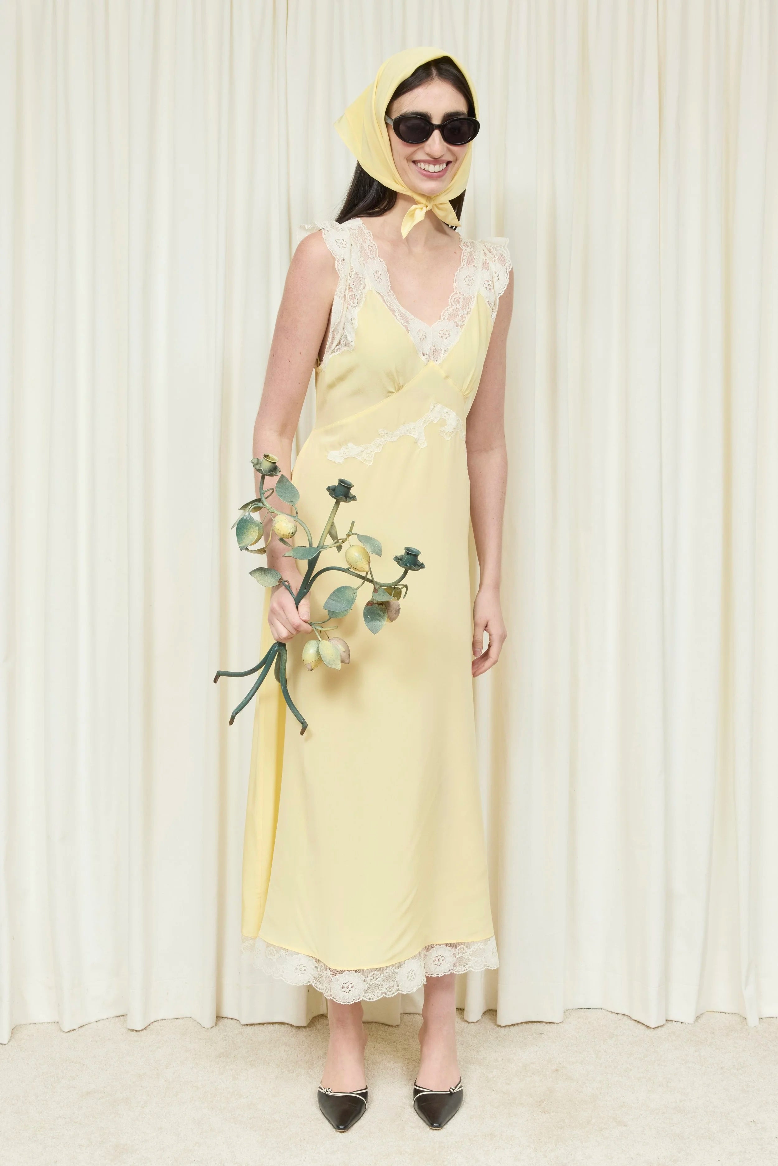 Irene Lace Trim Midi Dress