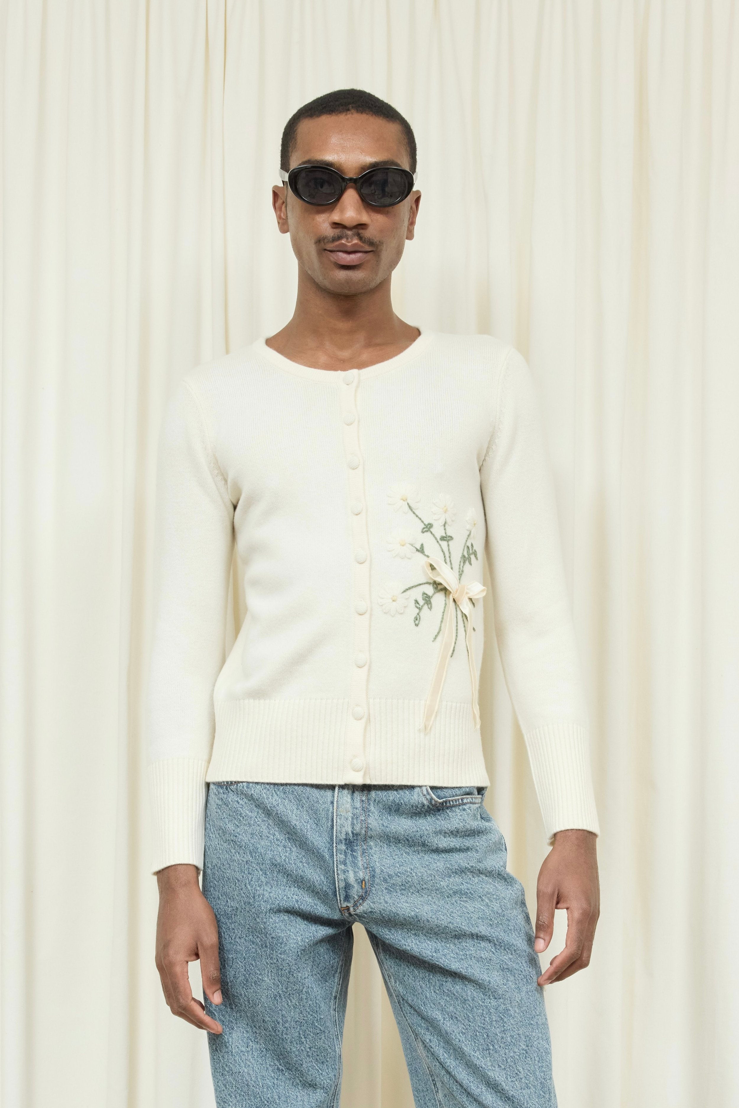 Gladys Daisy Embroidered Cardigan