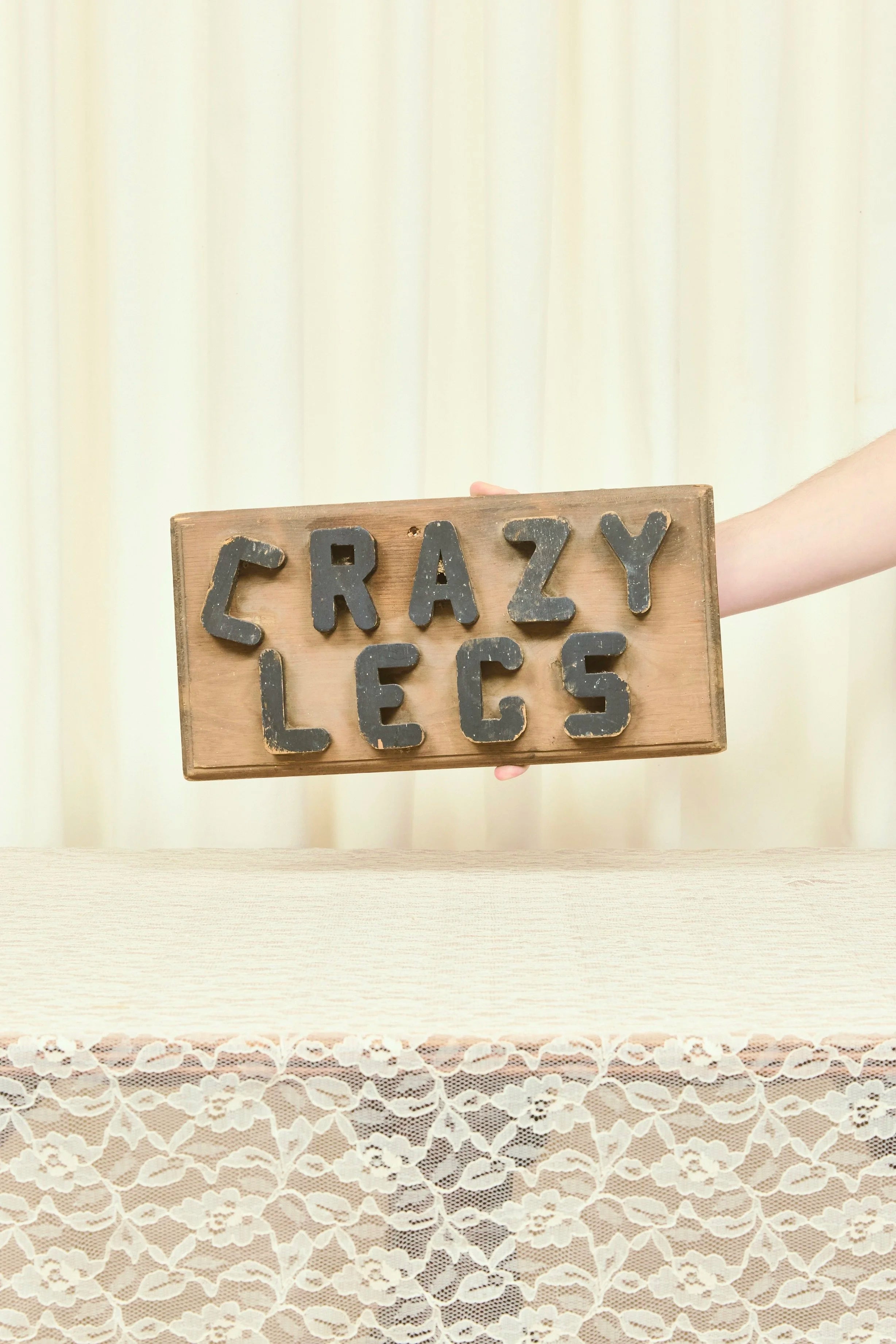Vintage "Crazy Legs" Folk Art Sign