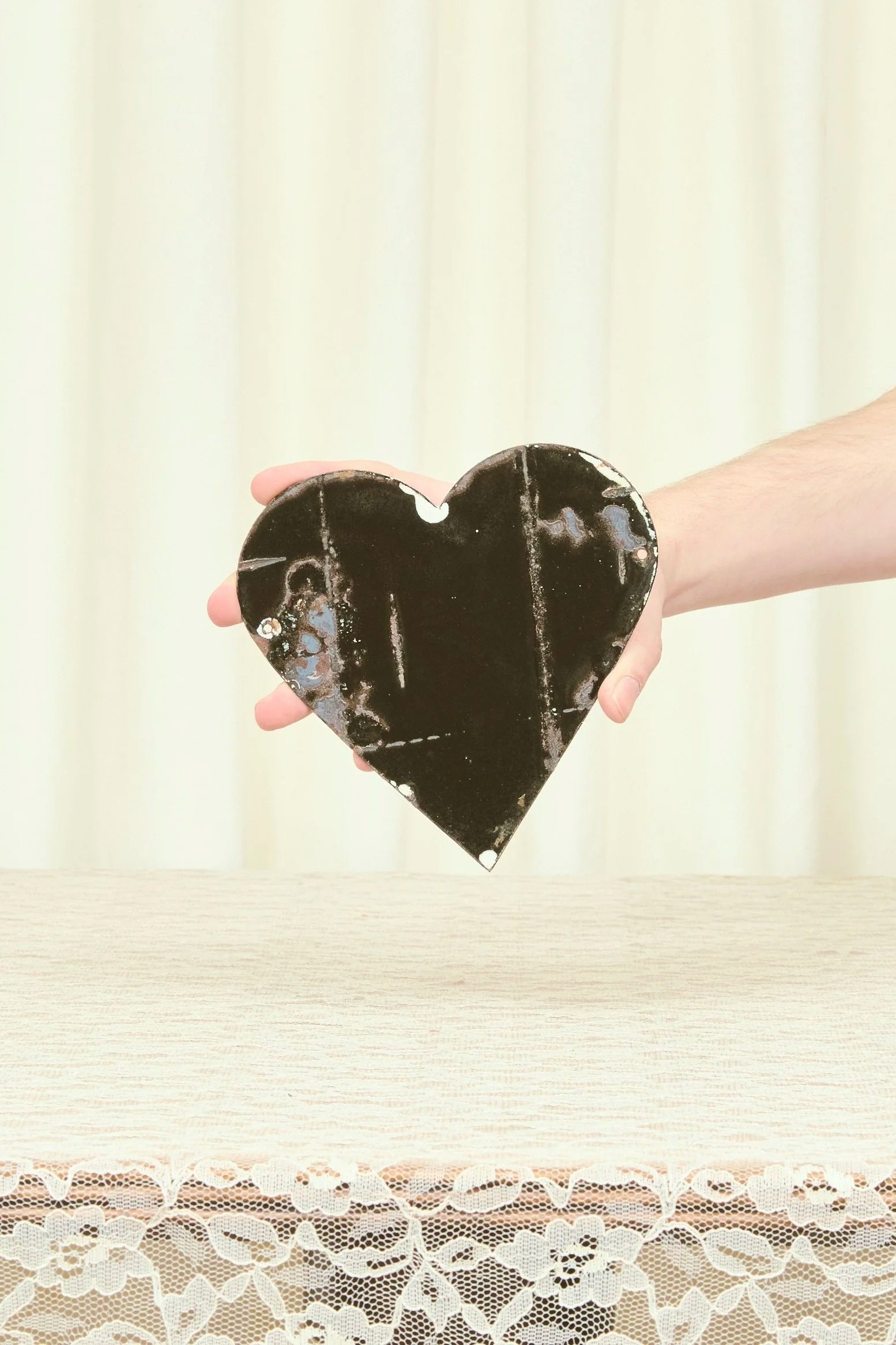 Vintage Porcelain Heart Brothel Sign (1930's)