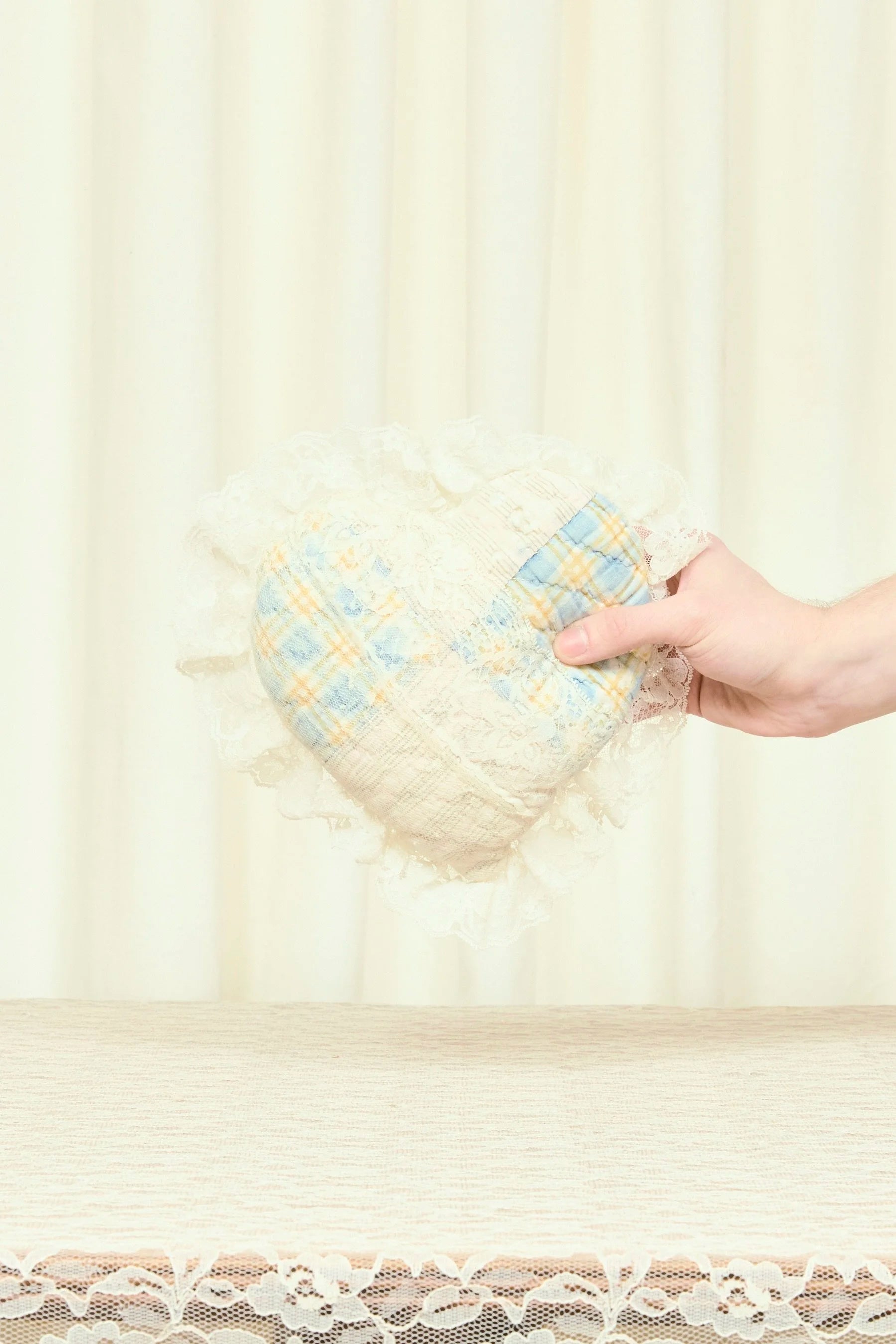 Vintage Quilted Heart Pillow Set/2