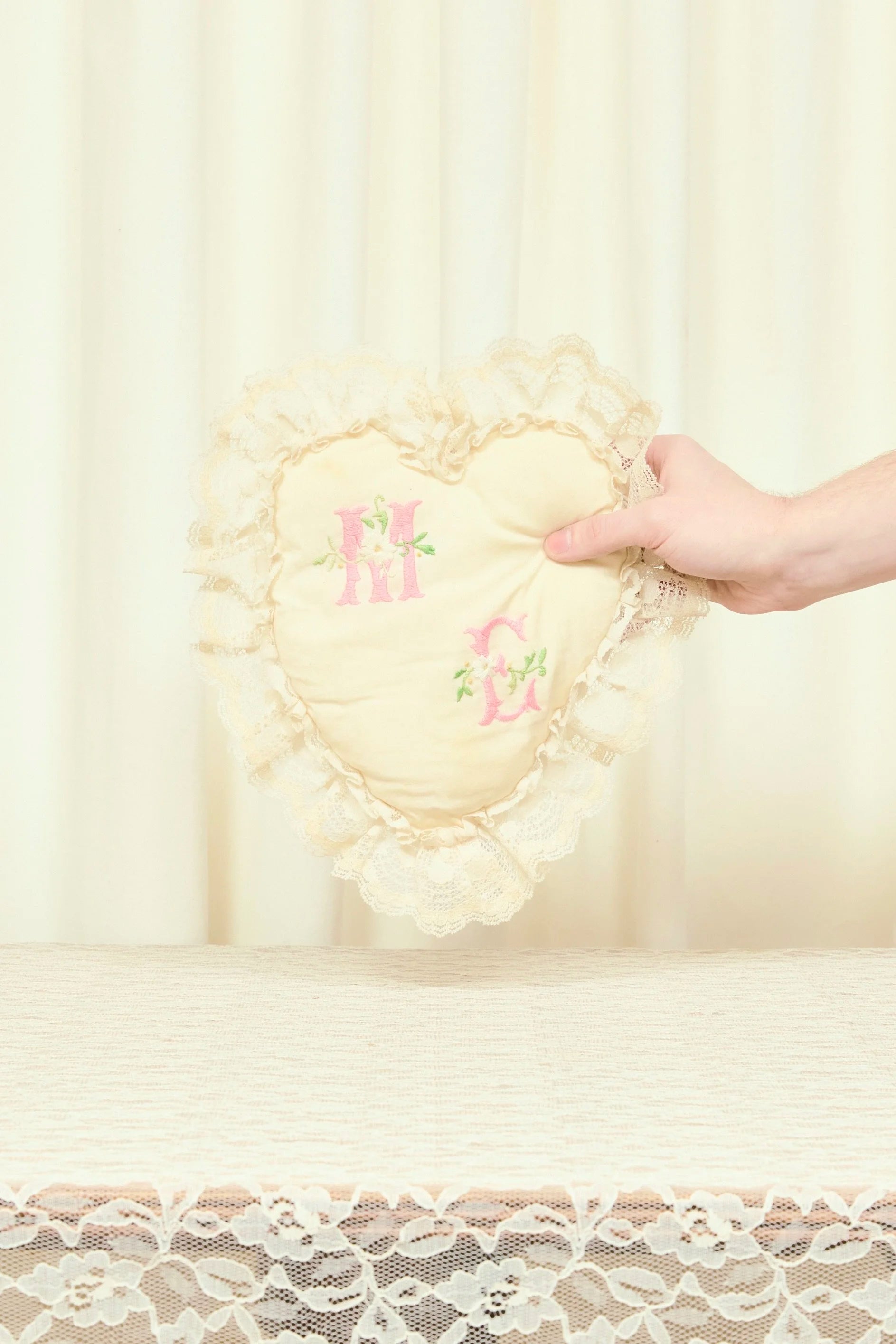 Vintage "ME" Vain Mini Heart Pillow