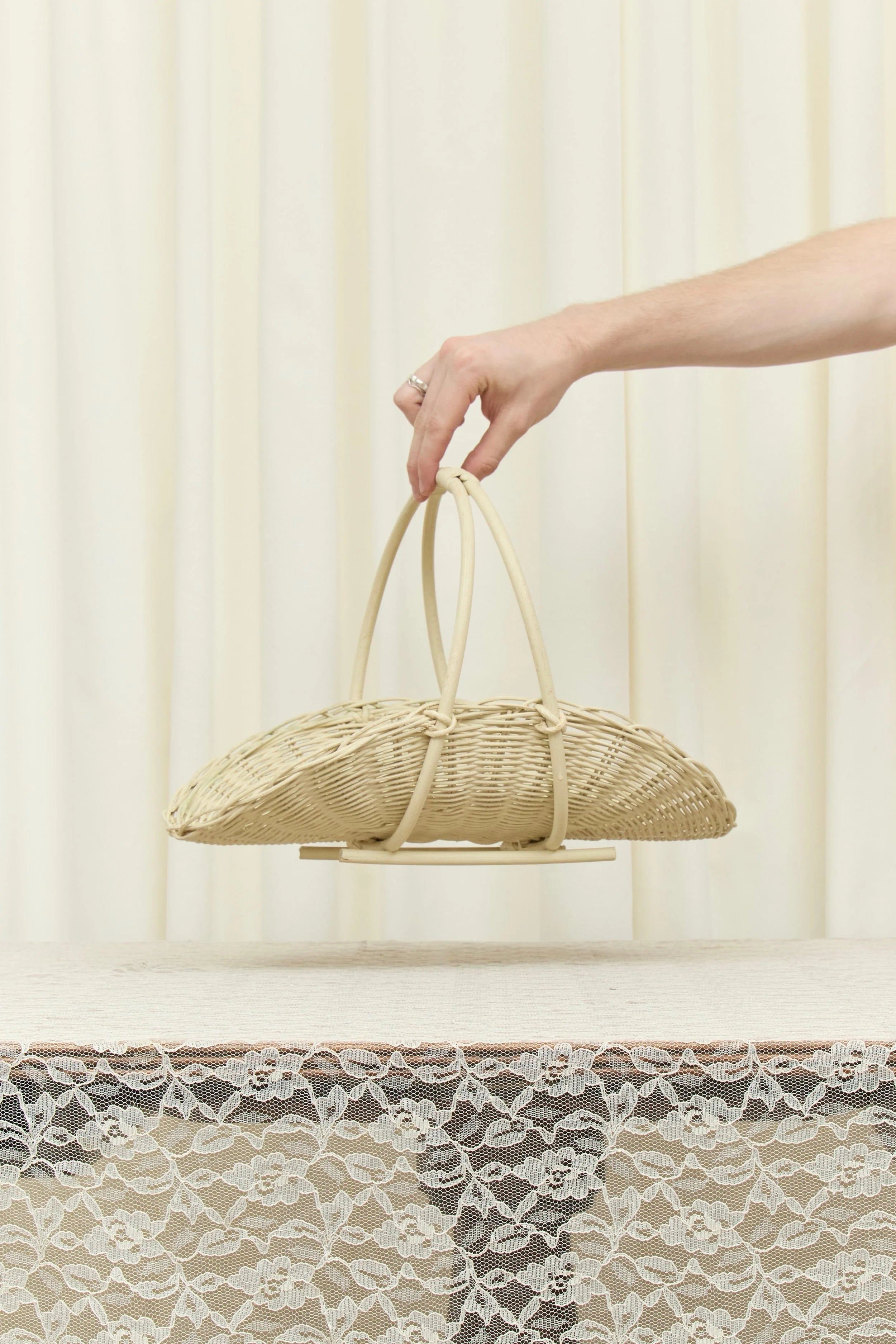 Vintage Wicker Flower Collecting Basket