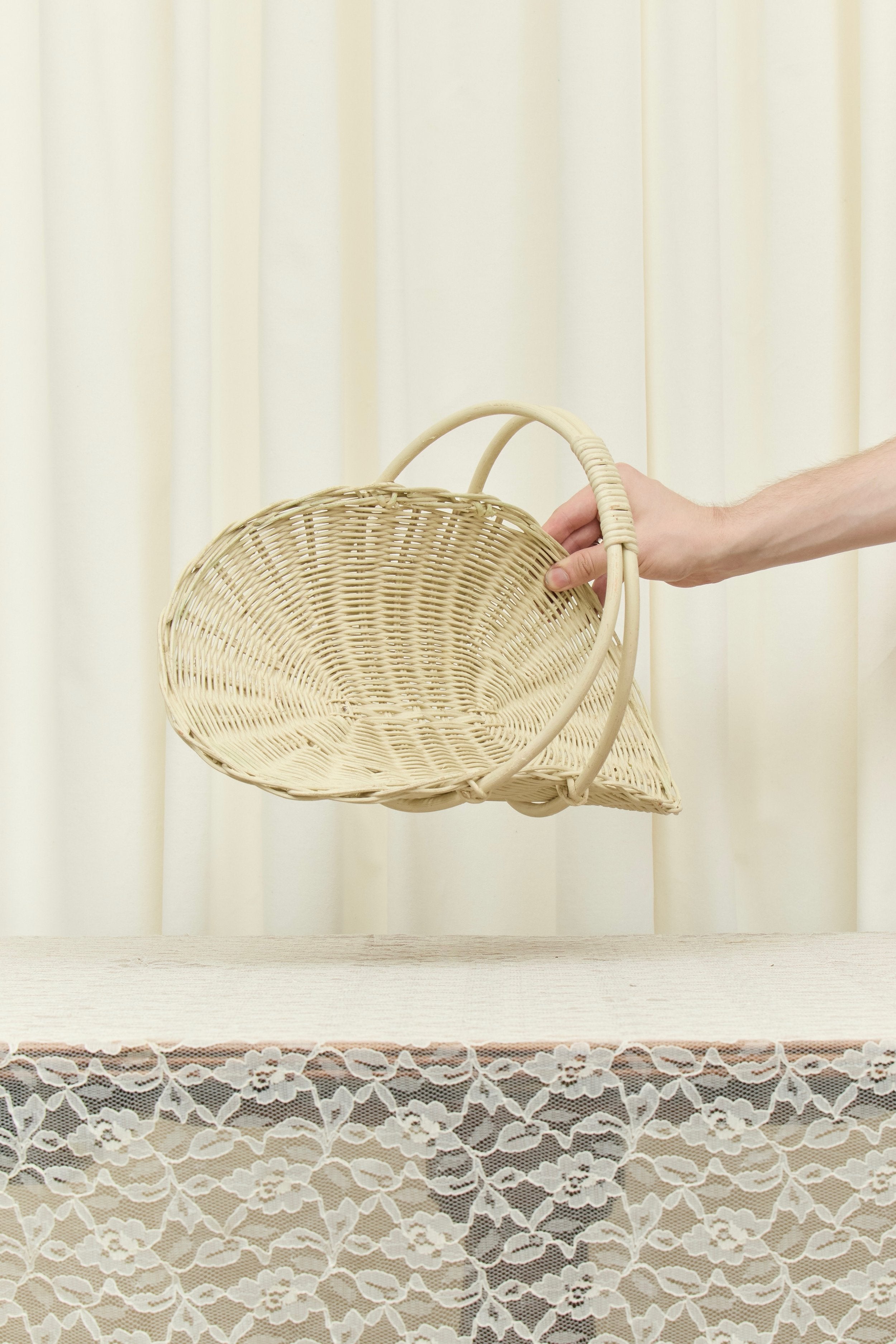Vintage Wicker Flower Collecting Basket