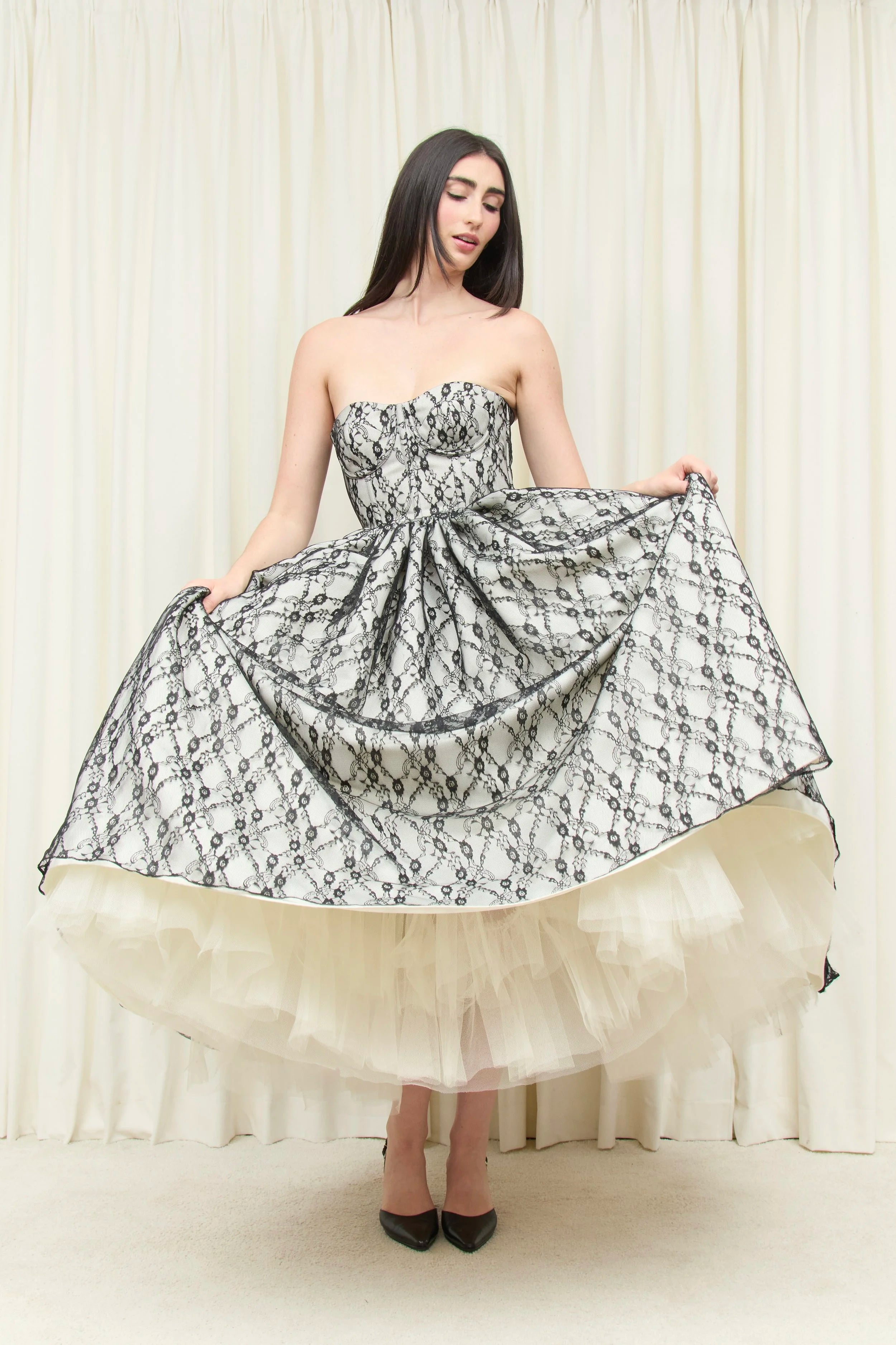 Percy Lace Layered Ballgown