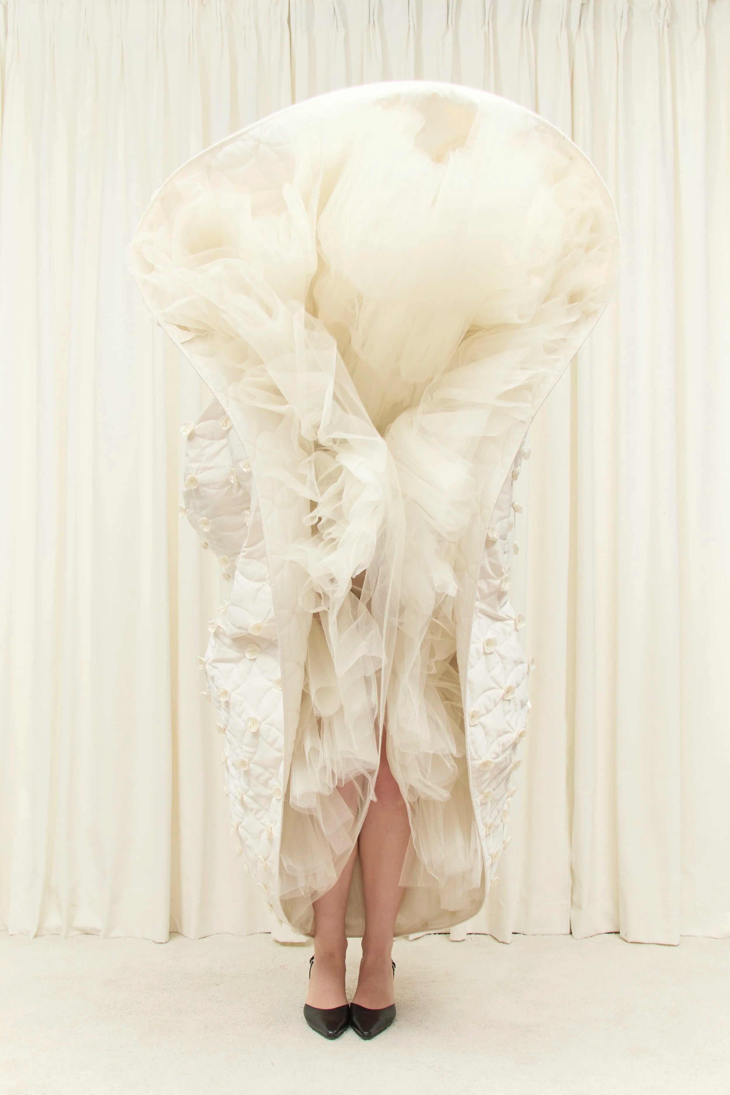 Lucille Quilted Rosette Layered Ballgown