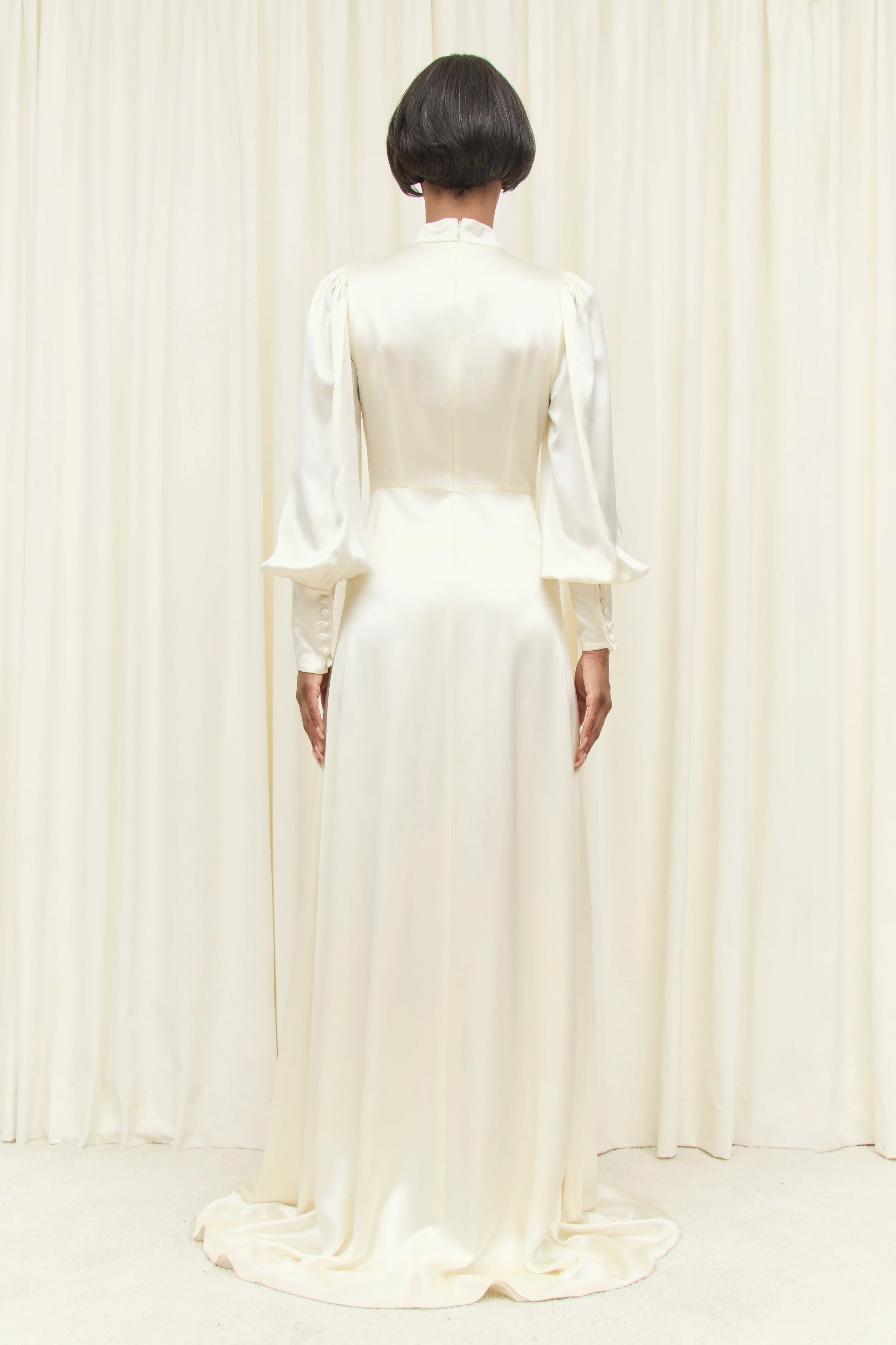 Cordelia Long Sleeve Charmeuse Gown