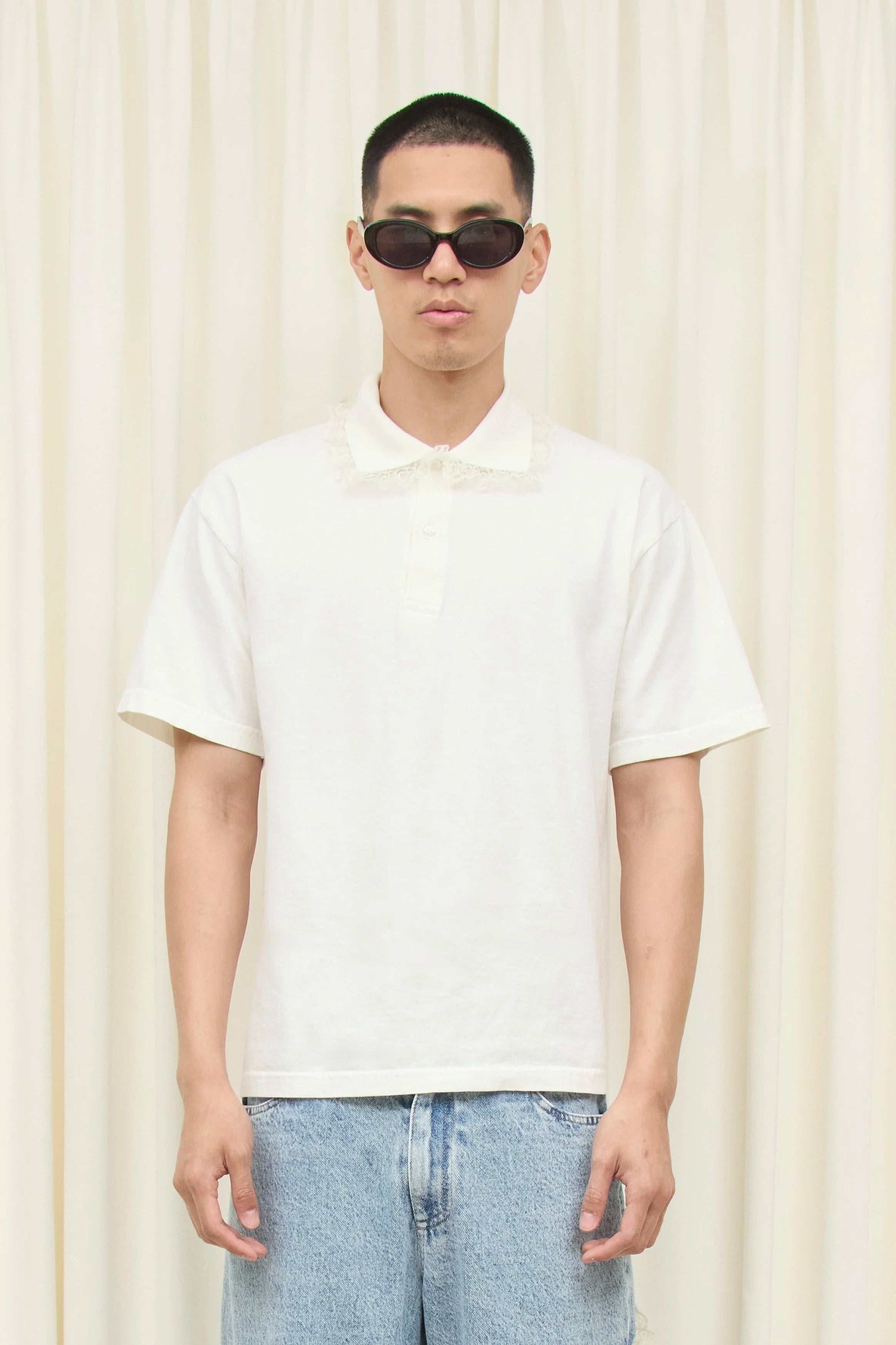 Cletus Lace Trim Short Sleeve Polo
