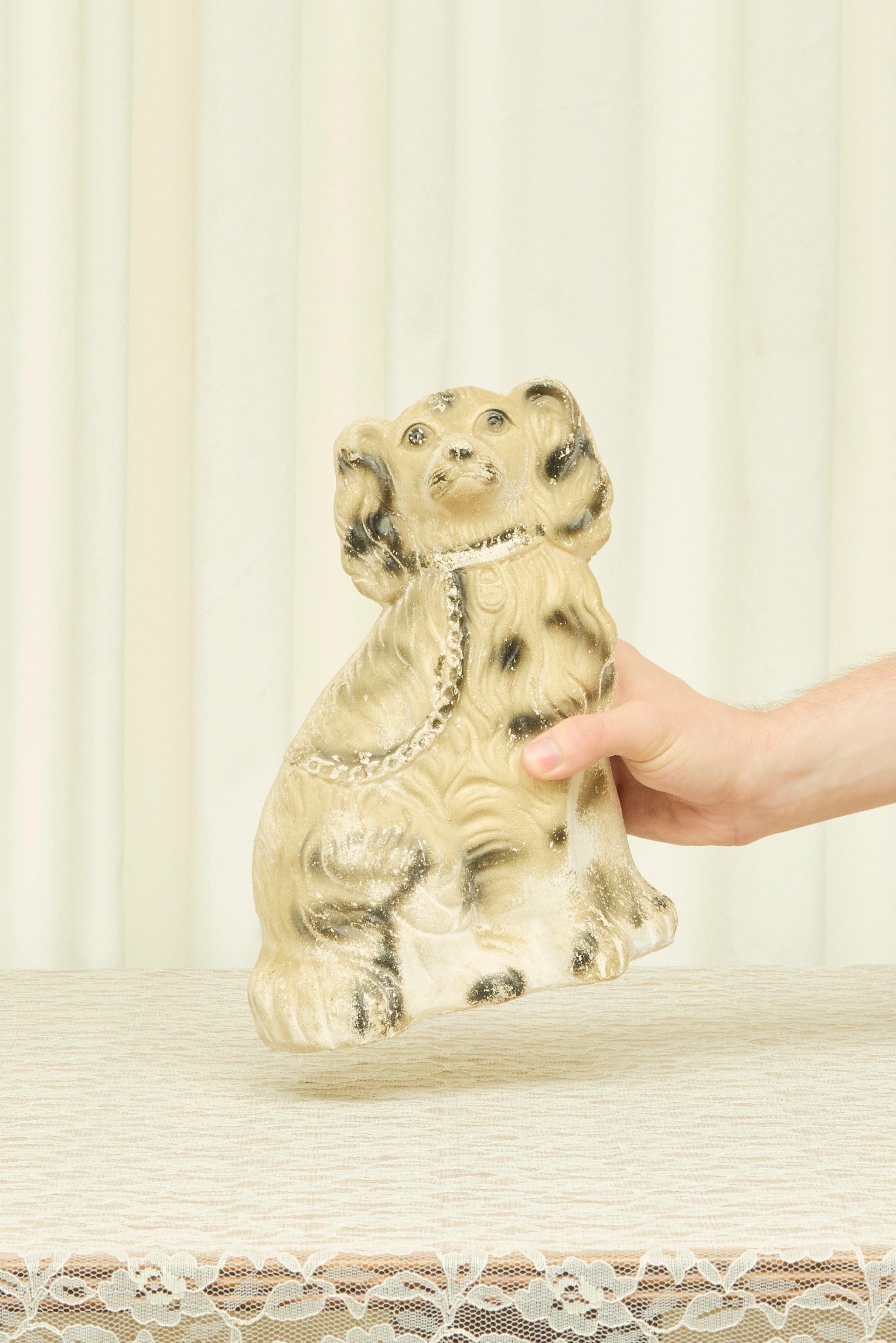 Antique Chalkware Staffordshire Style Spaniel