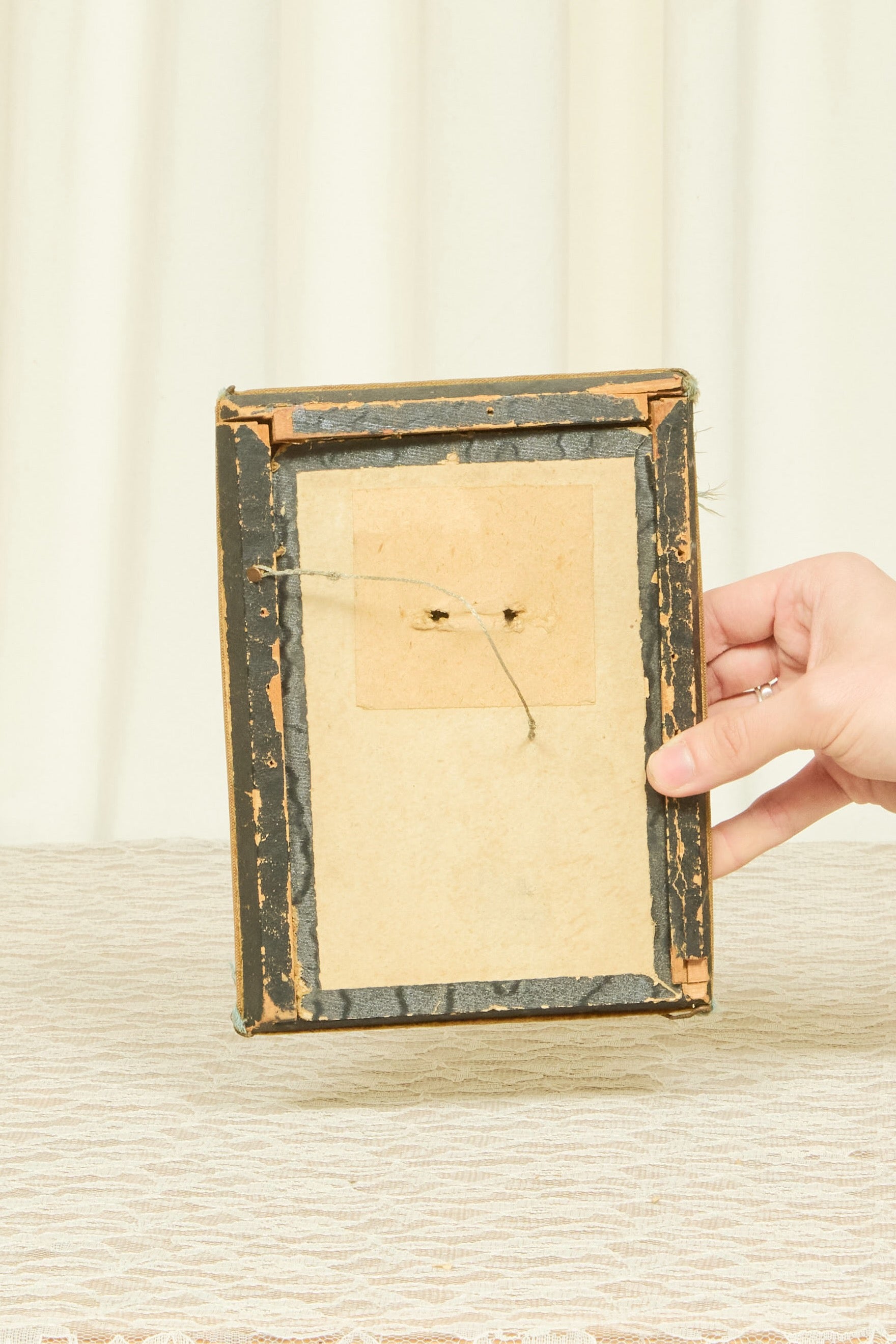Antique Folk Art Velvet Picture Frame