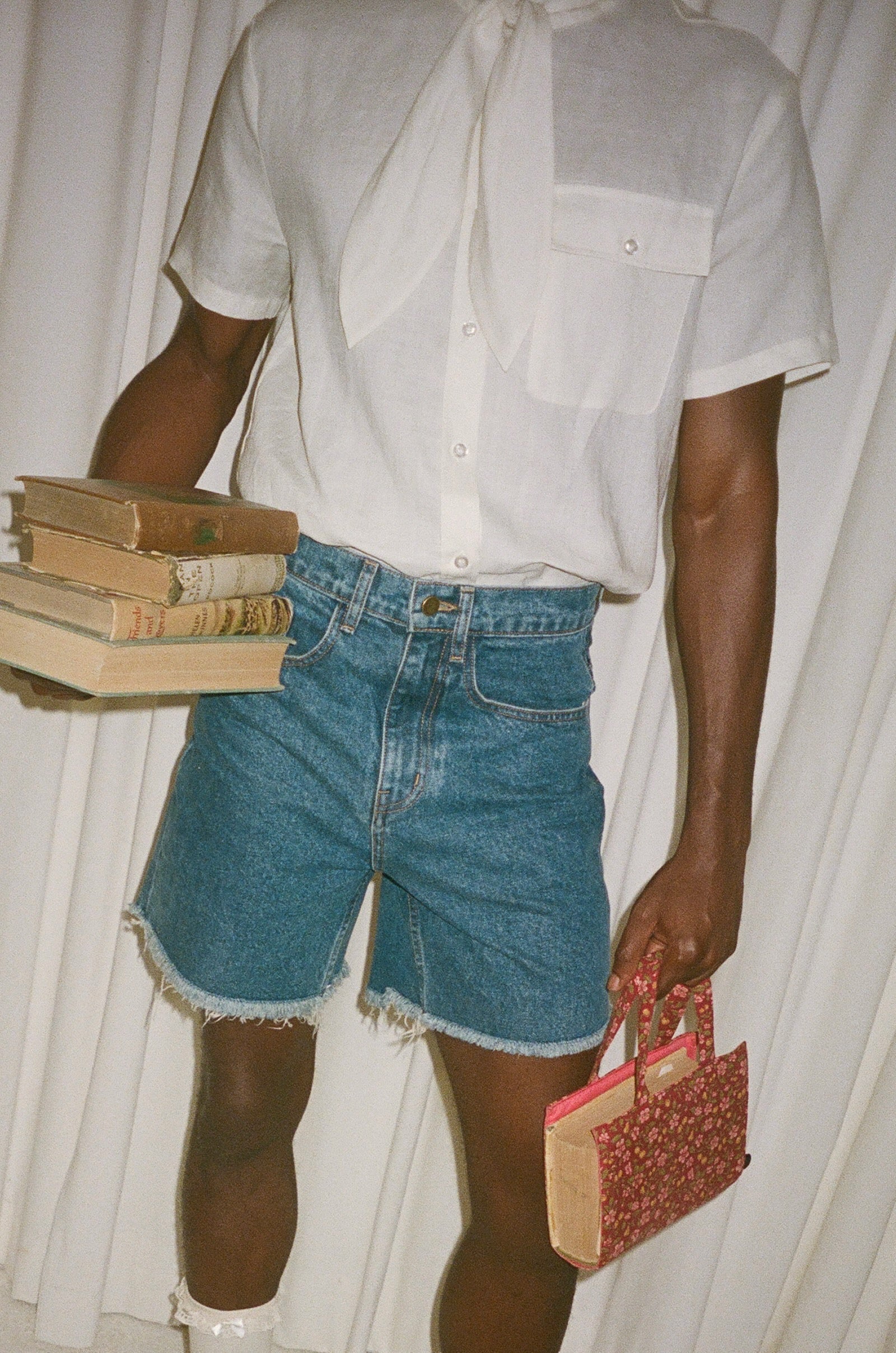 Brad Cutoff Mid Length Jean Short