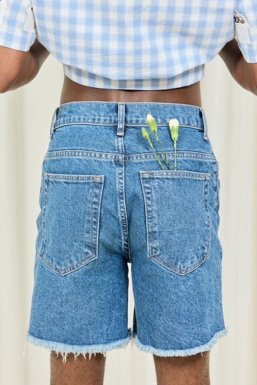 Brad Cutoff Mid Length Jean Short