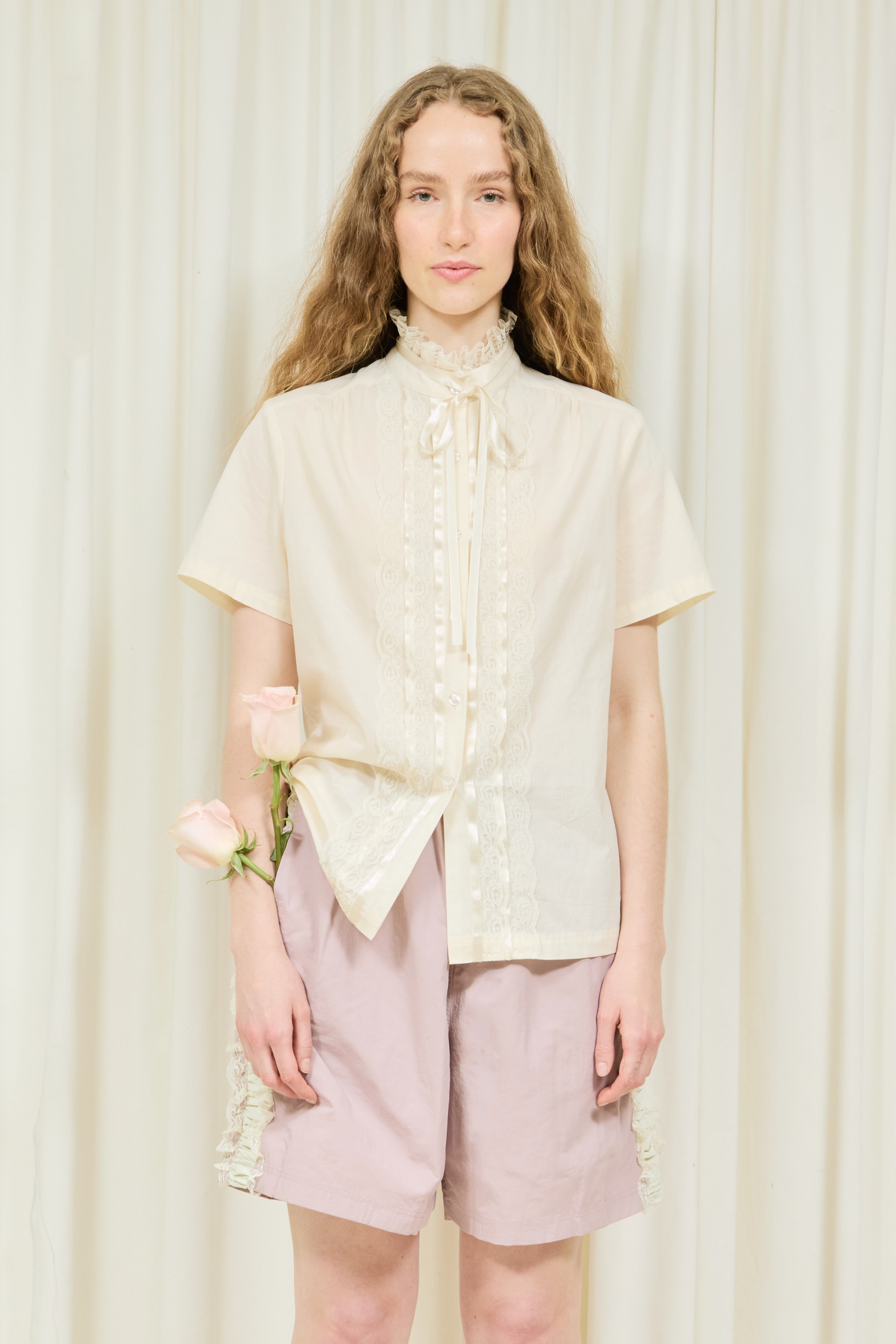 Corinna Lace Placket Shirt
