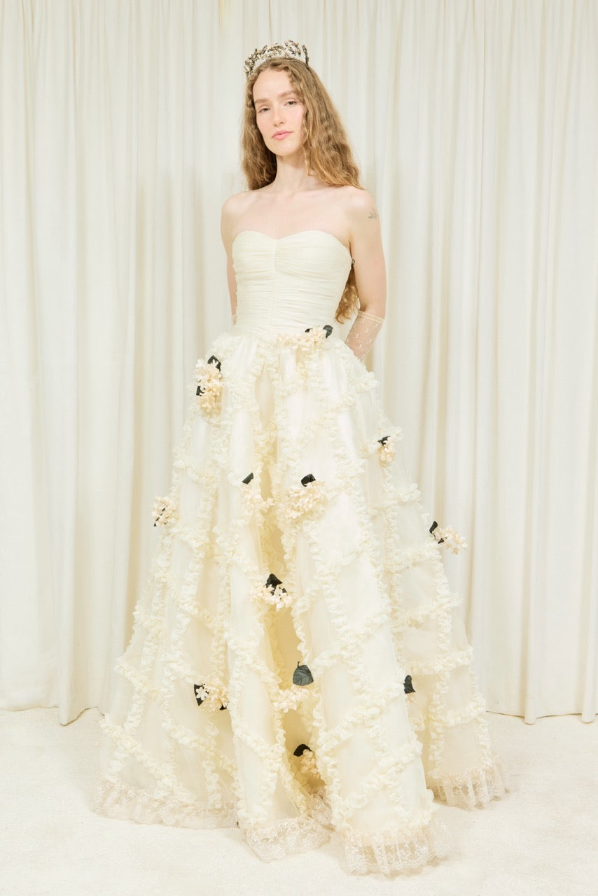 Emmeline Strapless Trellis Gown