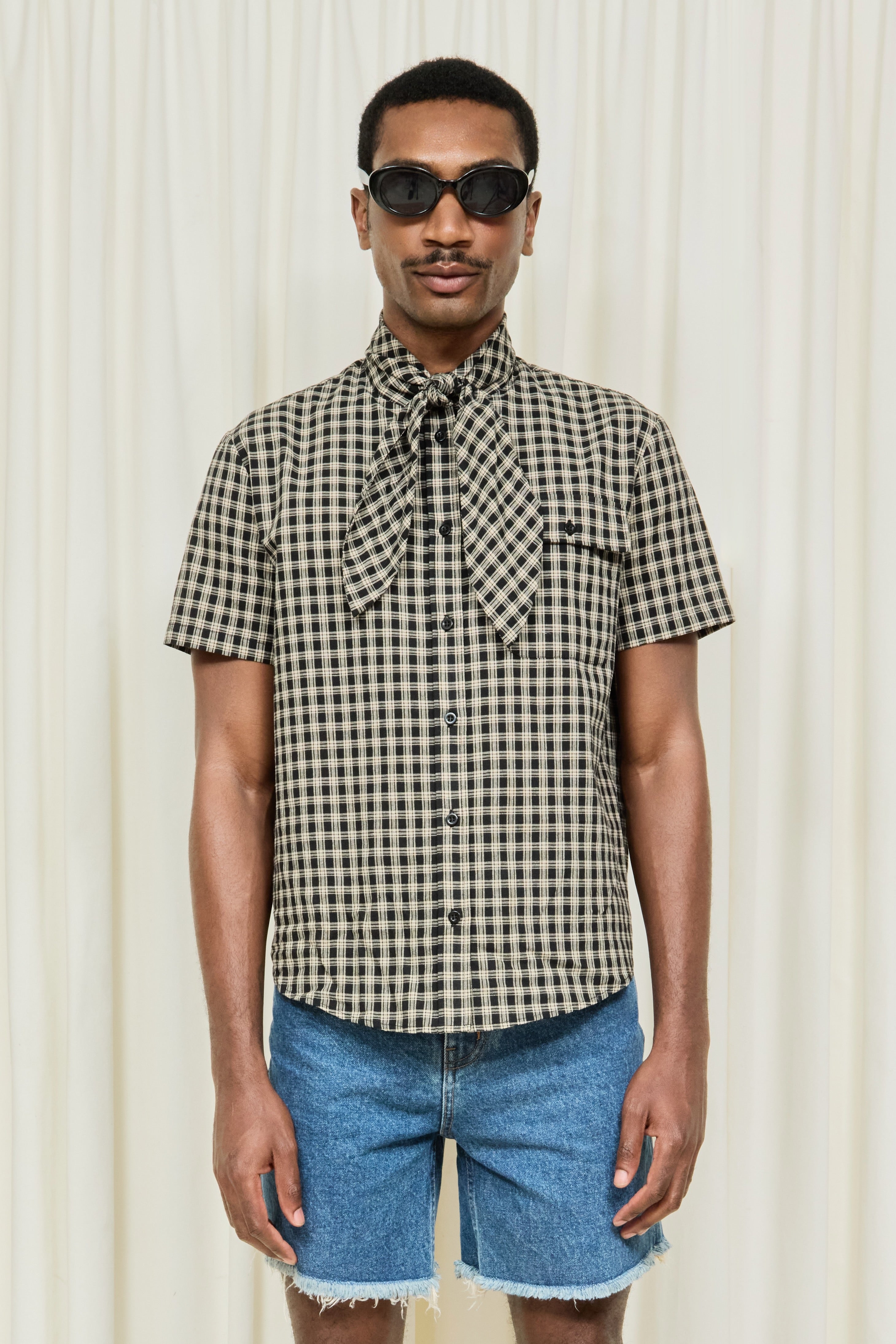 Luther Plaid Short Sleeve Tie Shirt