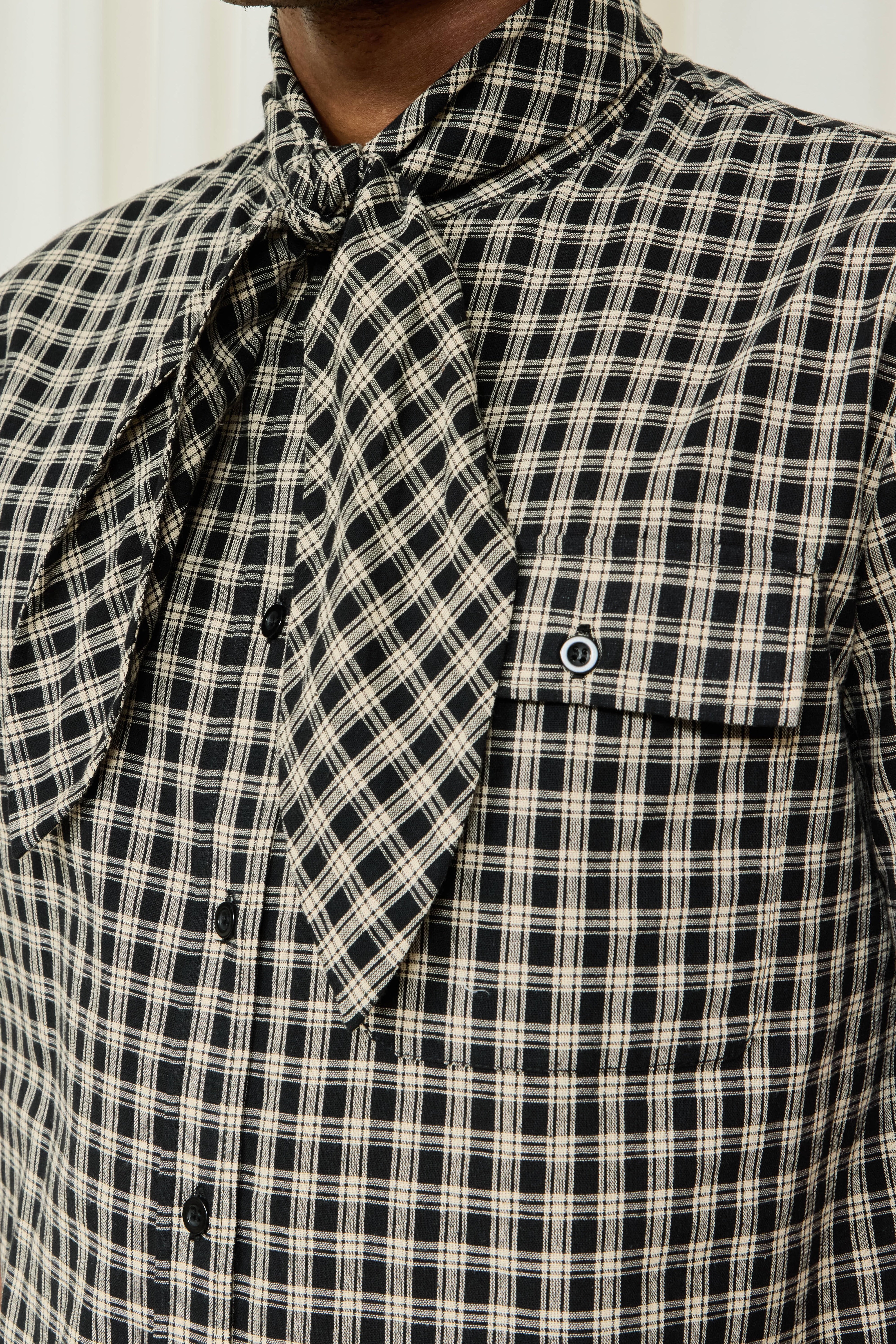 Luther Plaid Short Sleeve Tie Shirt