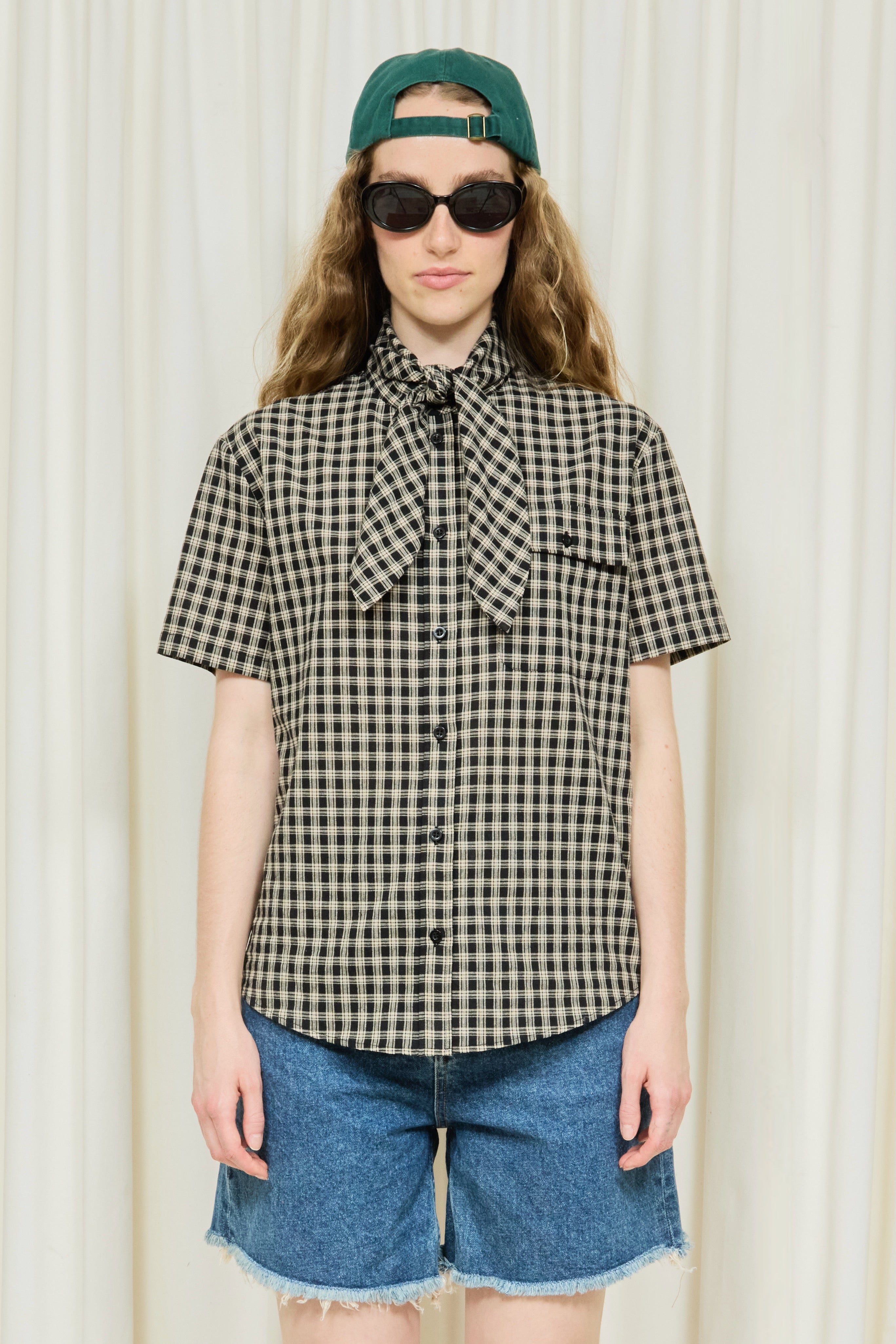 Luther Plaid Short Sleeve Tie Shirt