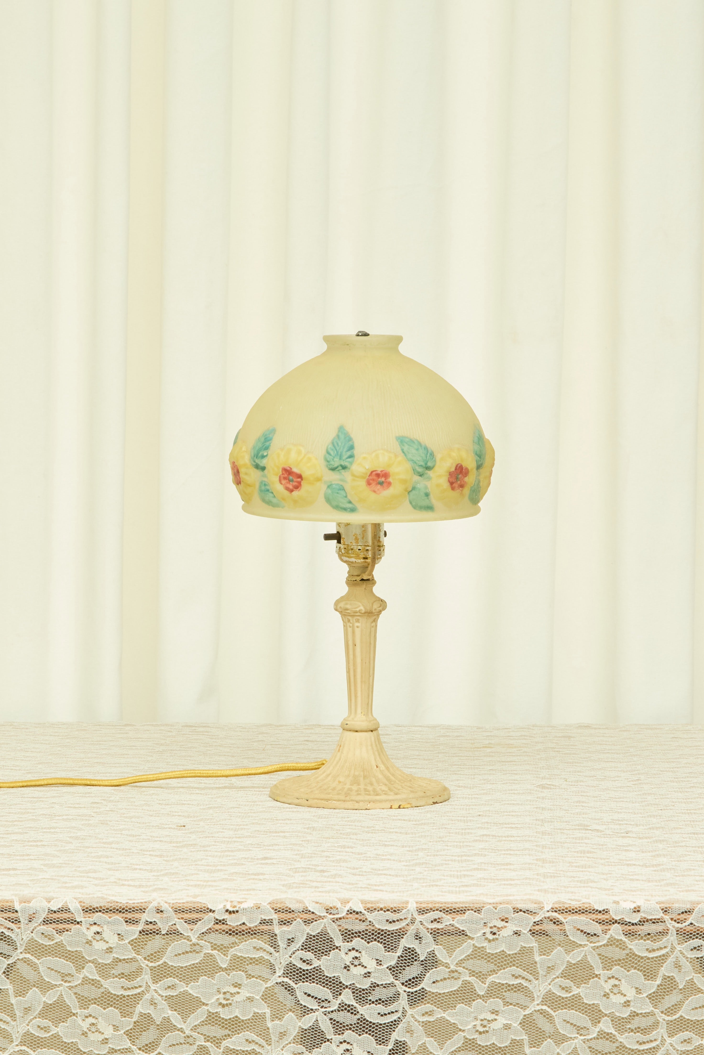 Vintage Art Deco Floral Lamp