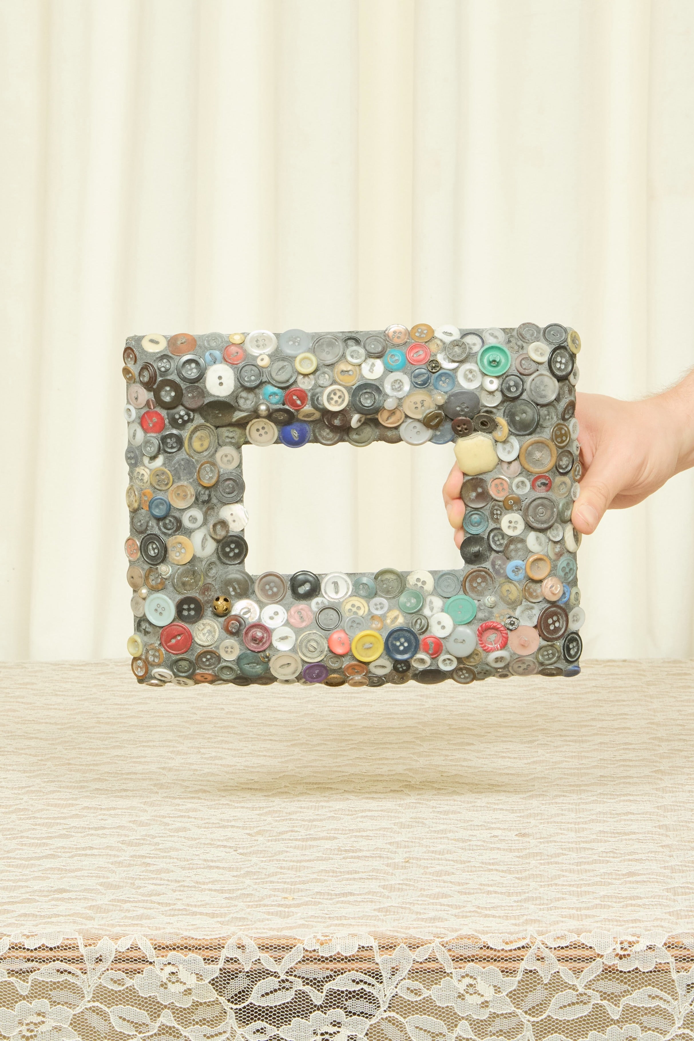 Vintage Button Encrusted Frame