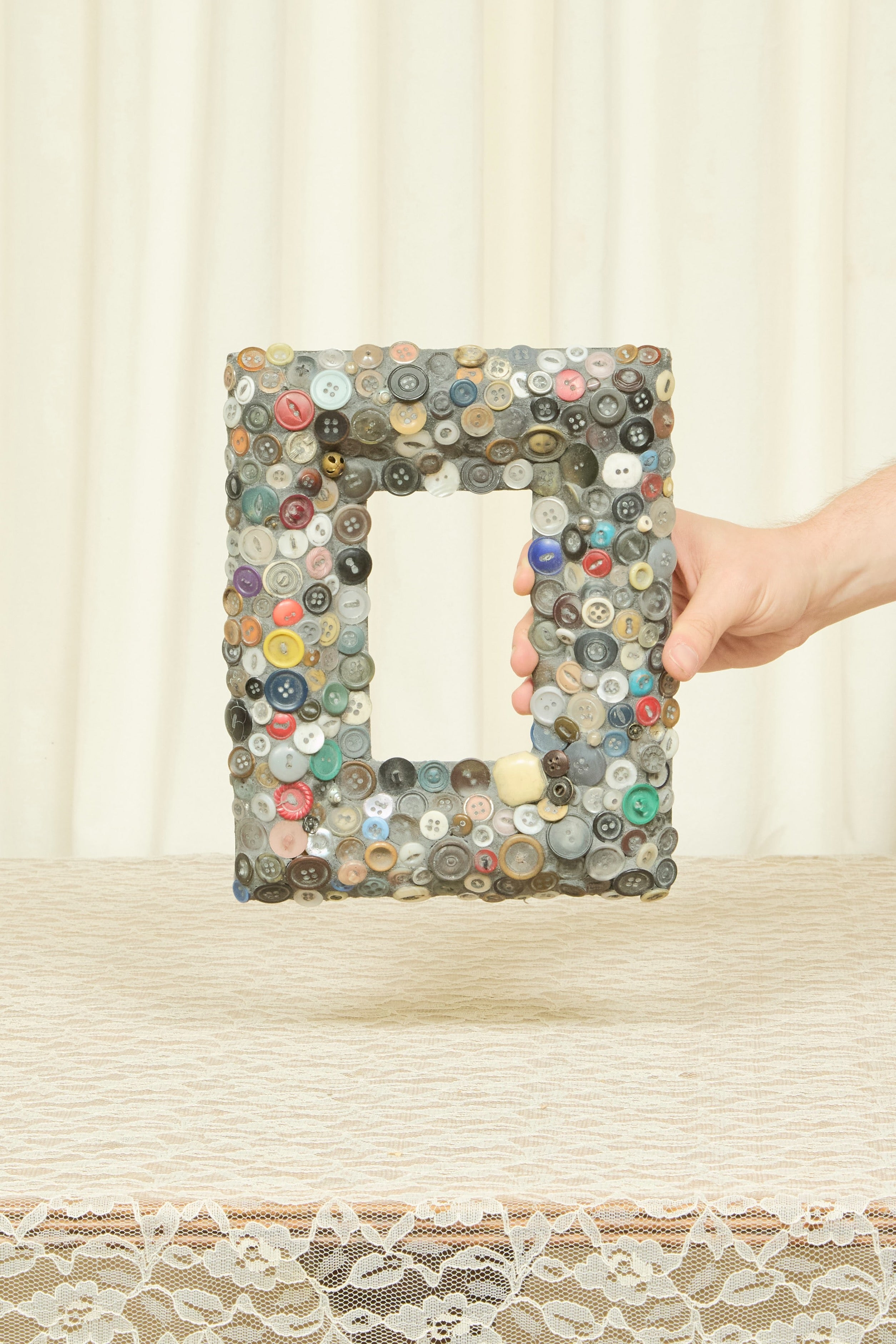 Vintage Button Encrusted Frame
