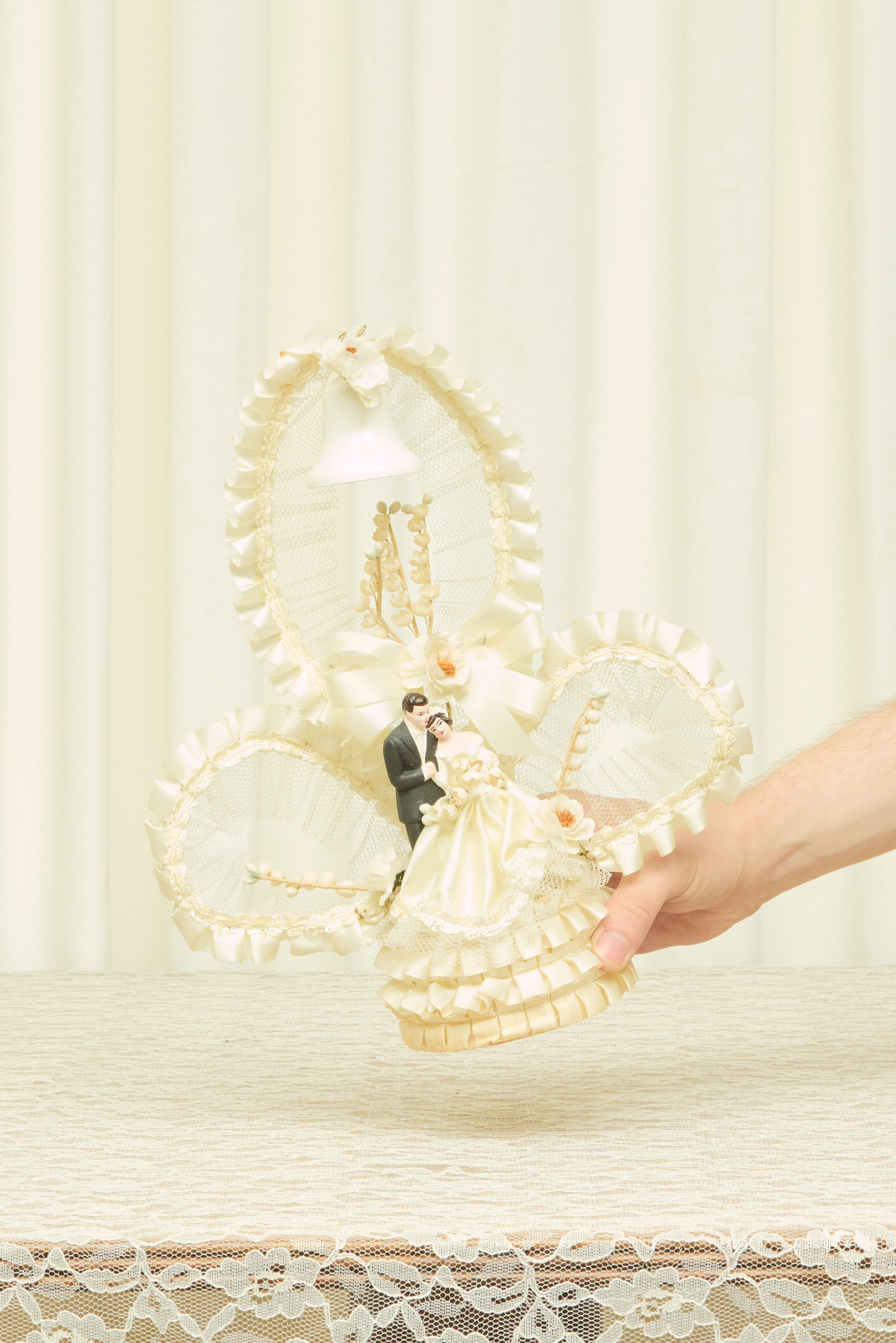 Vintage Dramatic Wedding Cake Topper