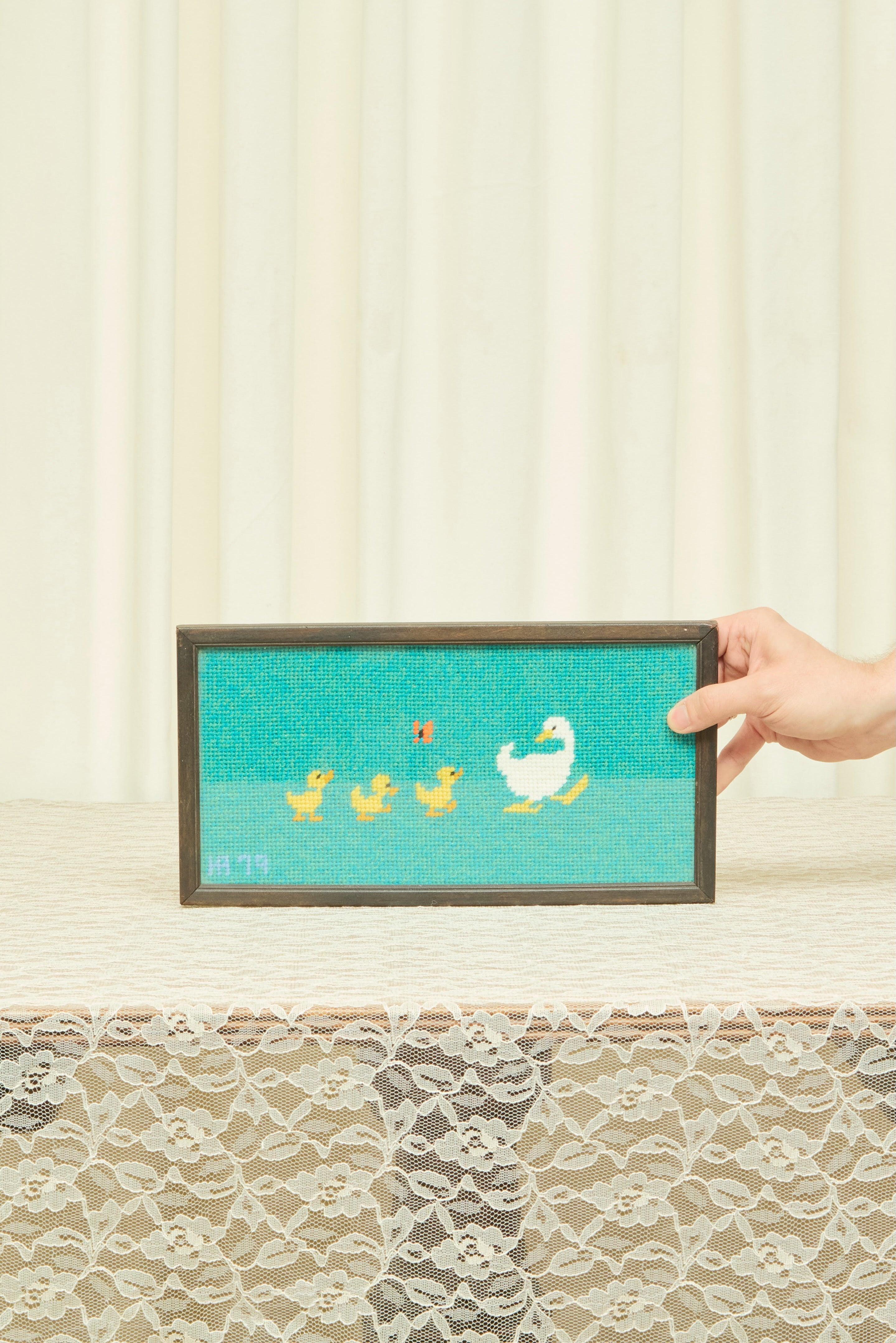 Vintage Ducks in a Row Needlepoint